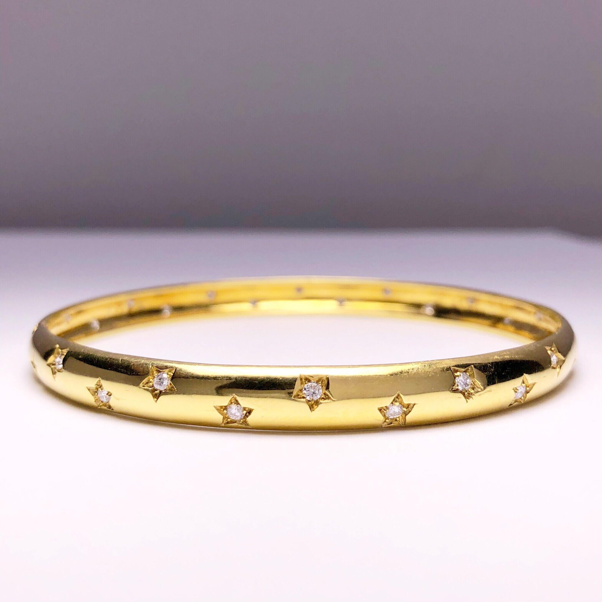 gold bangle with diamonds