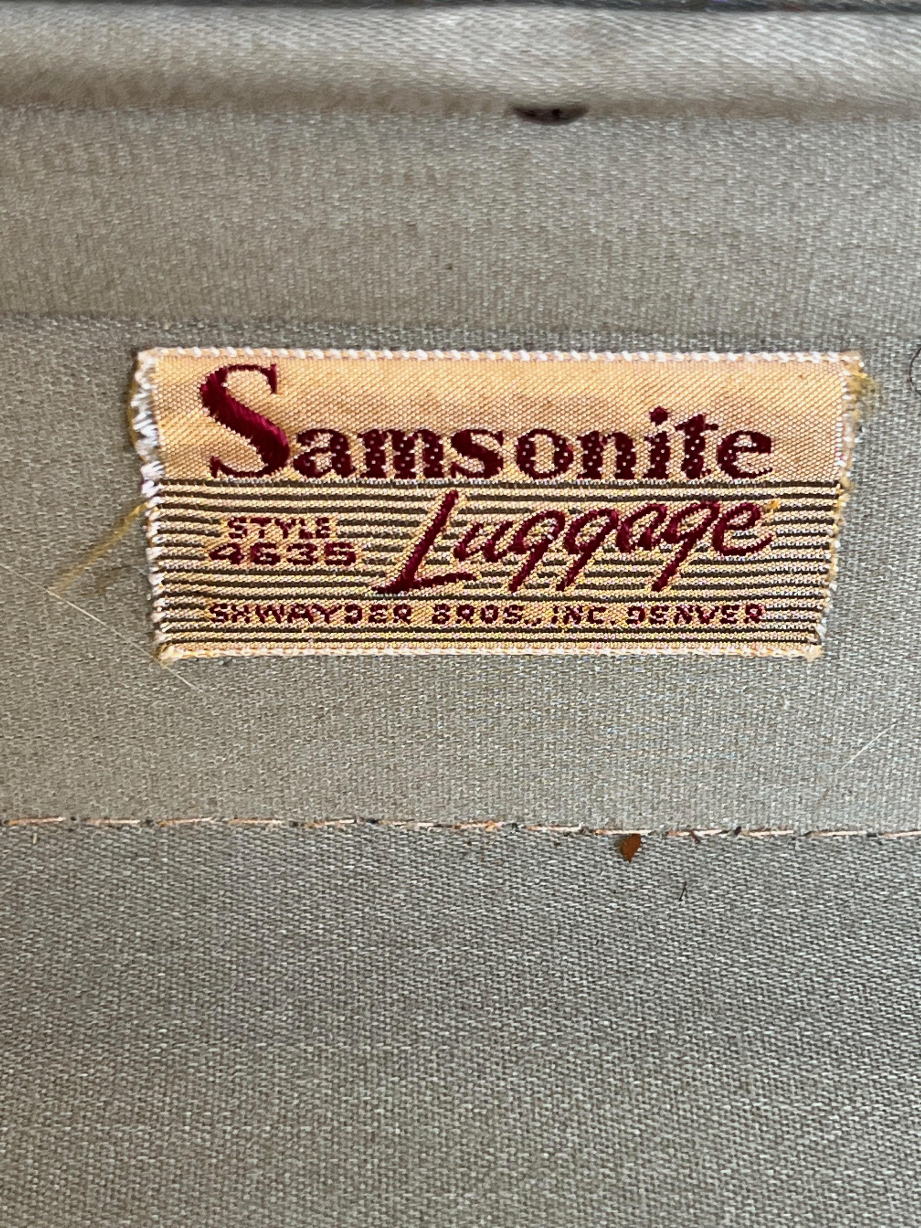 Set of 3 1940's Samsonite Hard Shell Leather Suitcases 1