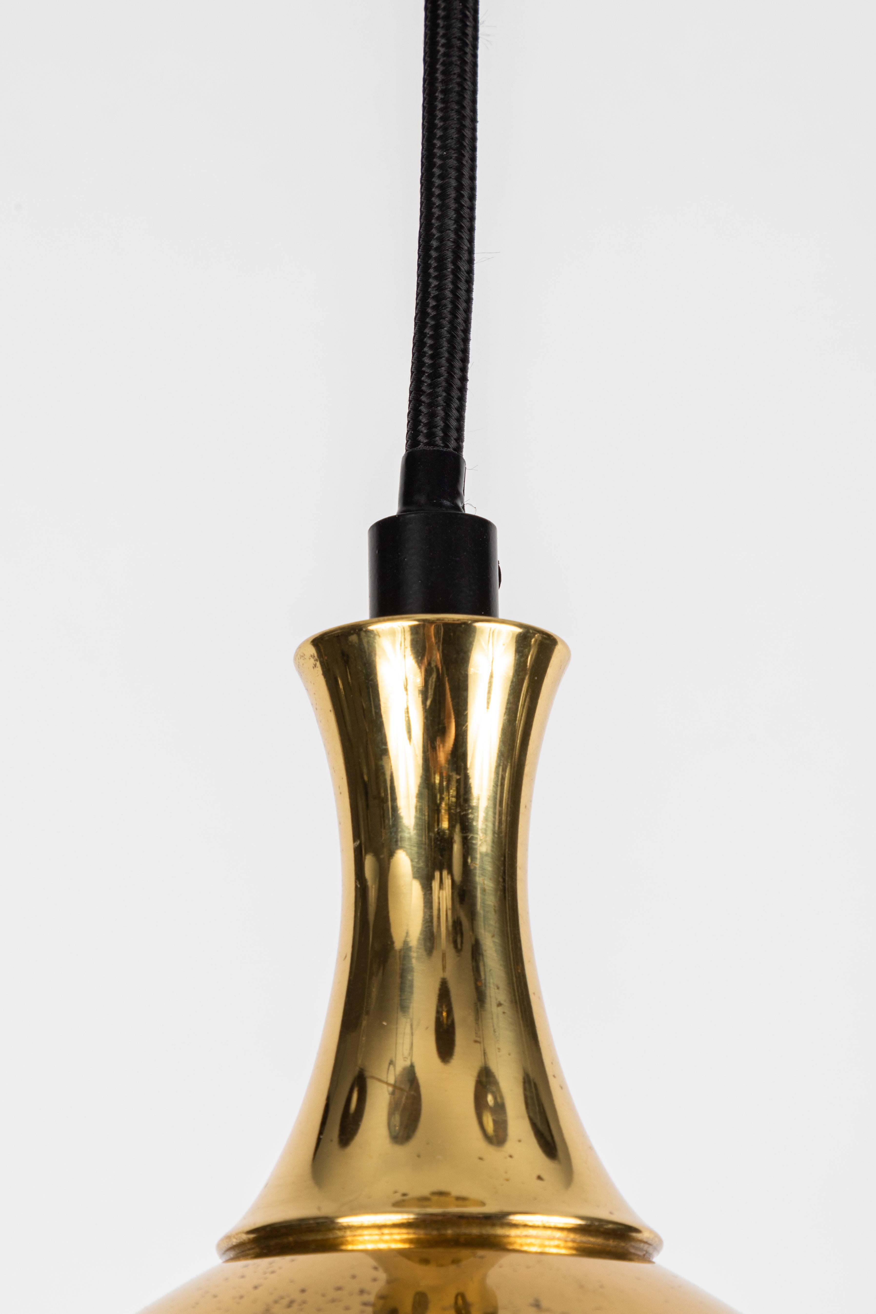 Mid-20th Century Set of 3 1950s Hans-Agne Jakobsson Perforated Brass Pendants for Markaryd