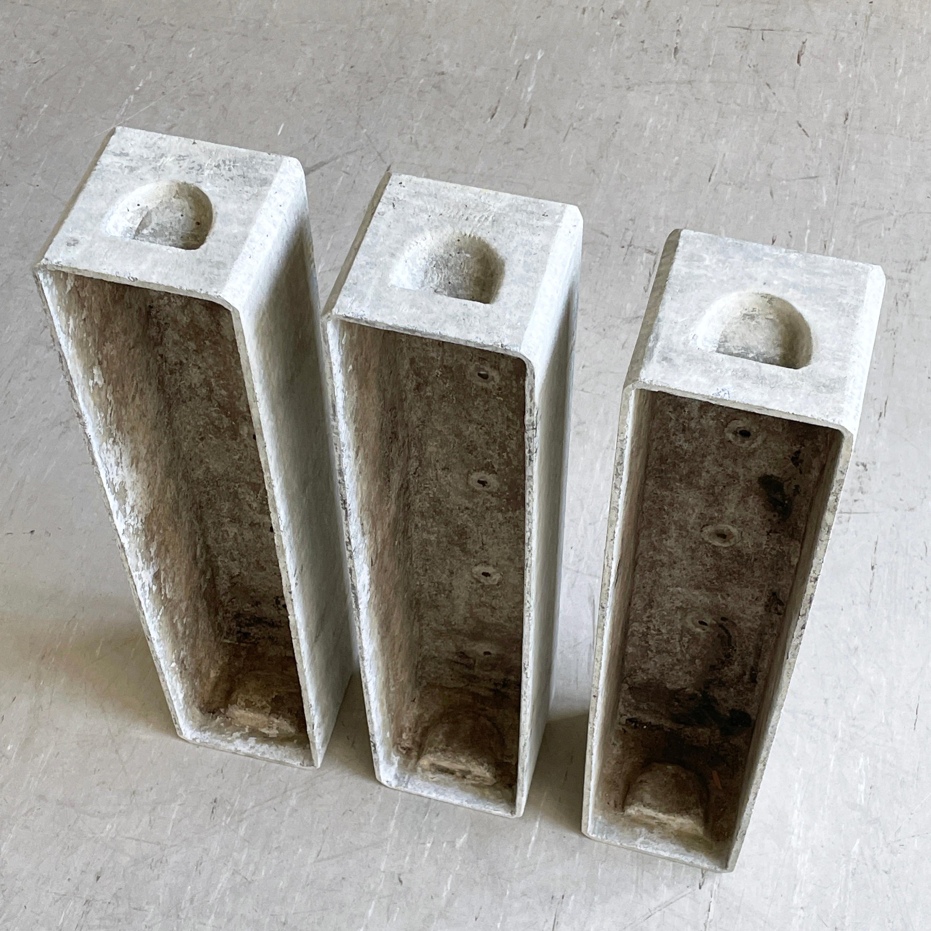Set of 3 1950's minimalist planter by Swiss designer, Willy Guhl for Eternit AG 6