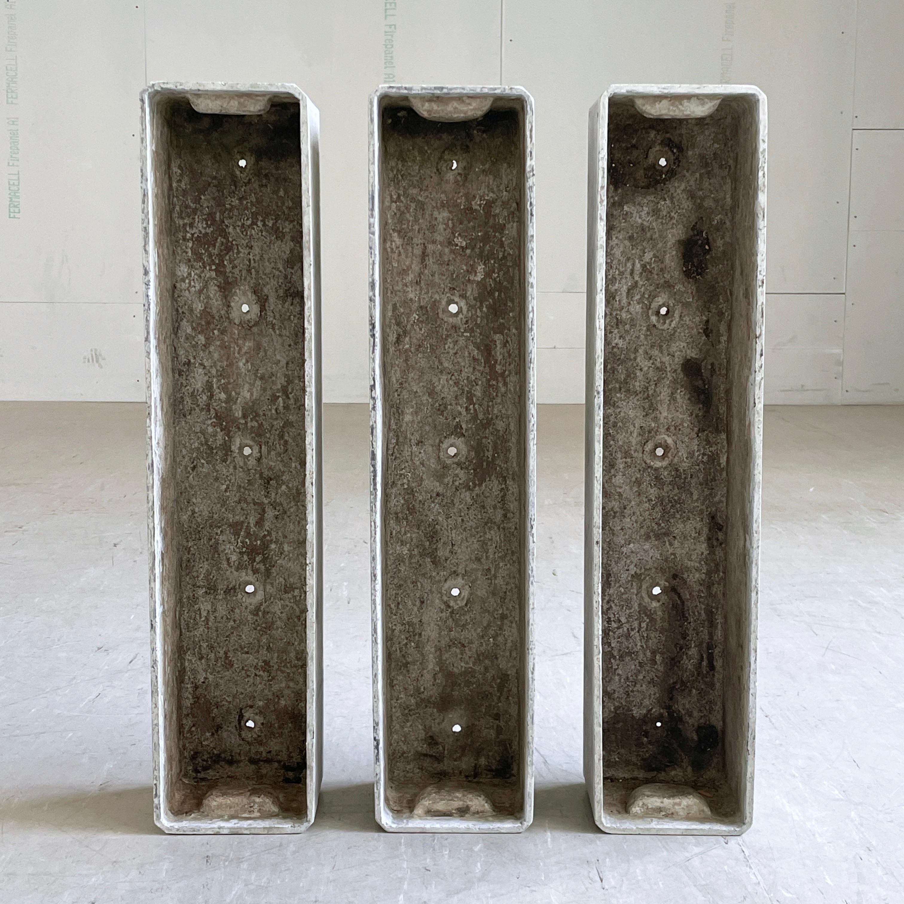 Set of 3 1950's minimalist planter by Swiss designer, Willy Guhl for Eternit AG 7