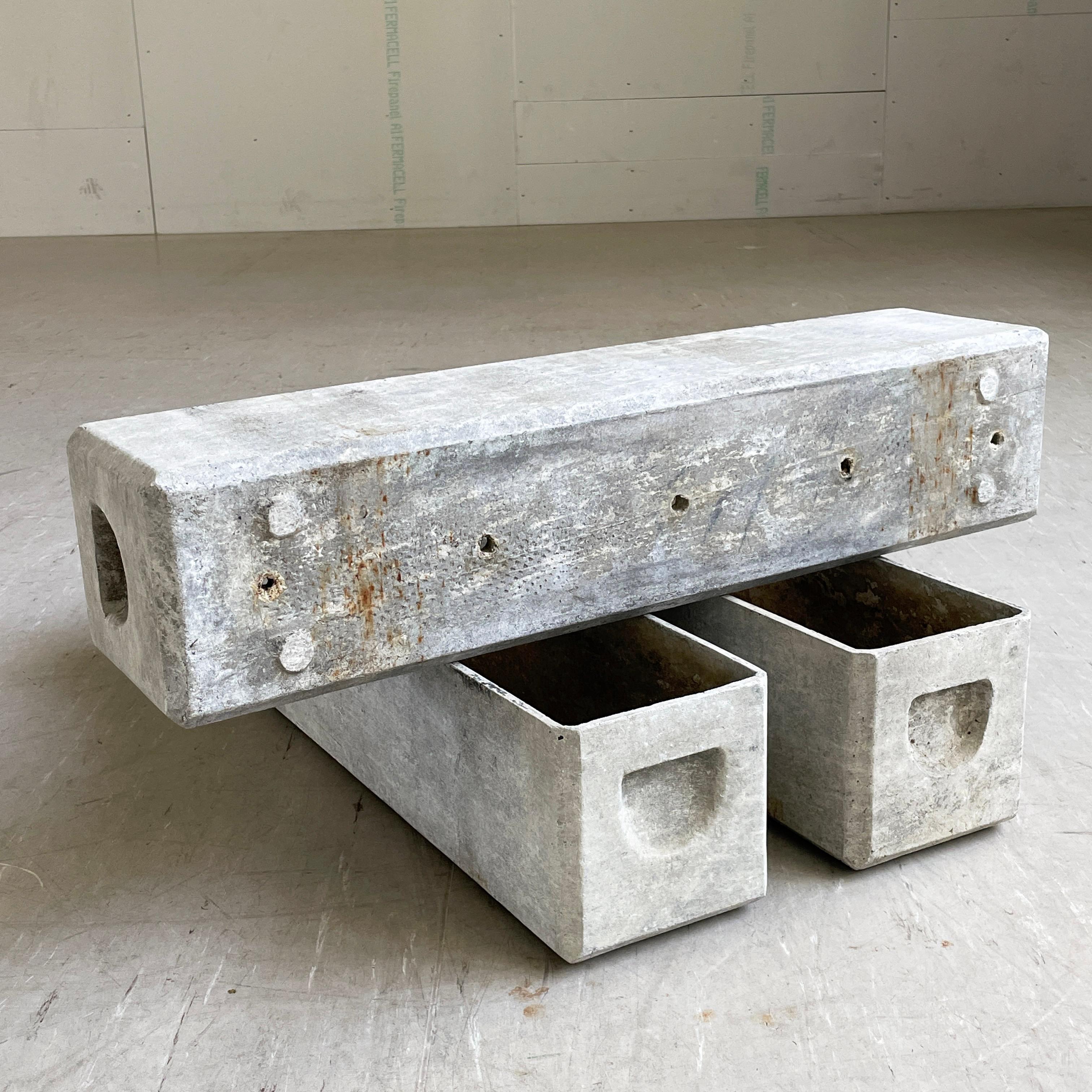 Set of 3 1950's minimalist planter by Swiss designer, Willy Guhl for Eternit AG 8