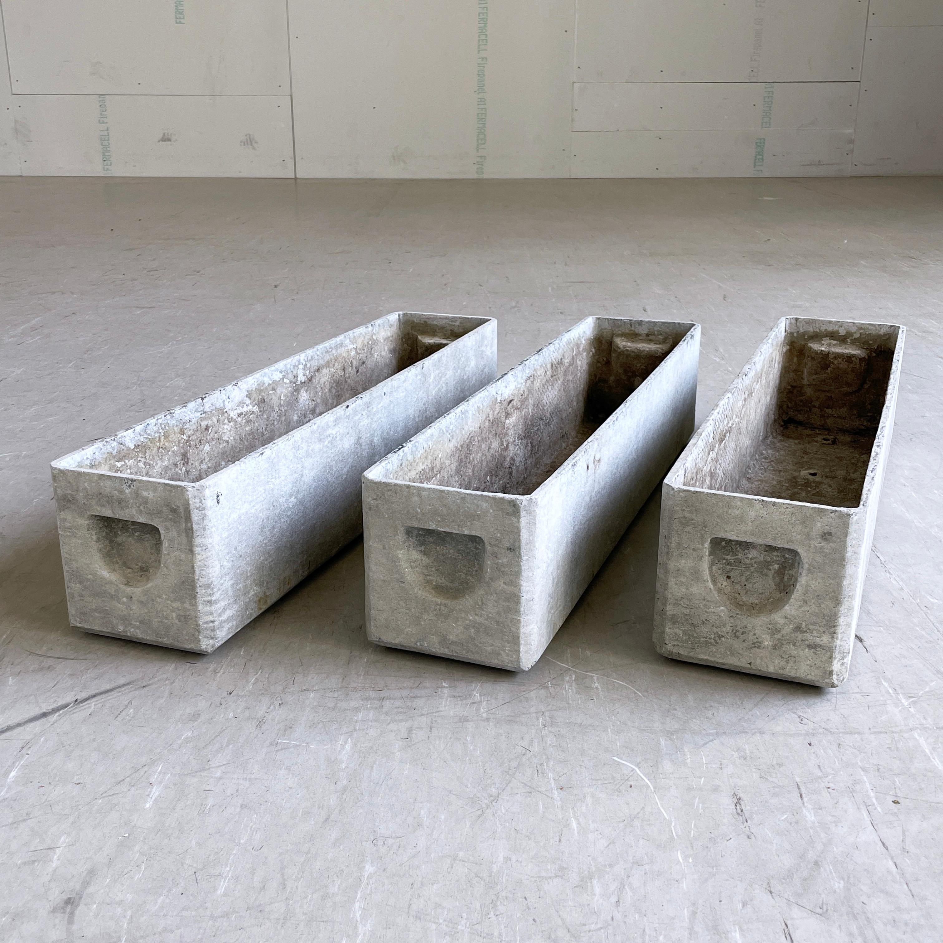 Mid-20th Century Set of 3 1950's minimalist planter by Swiss designer, Willy Guhl for Eternit AG