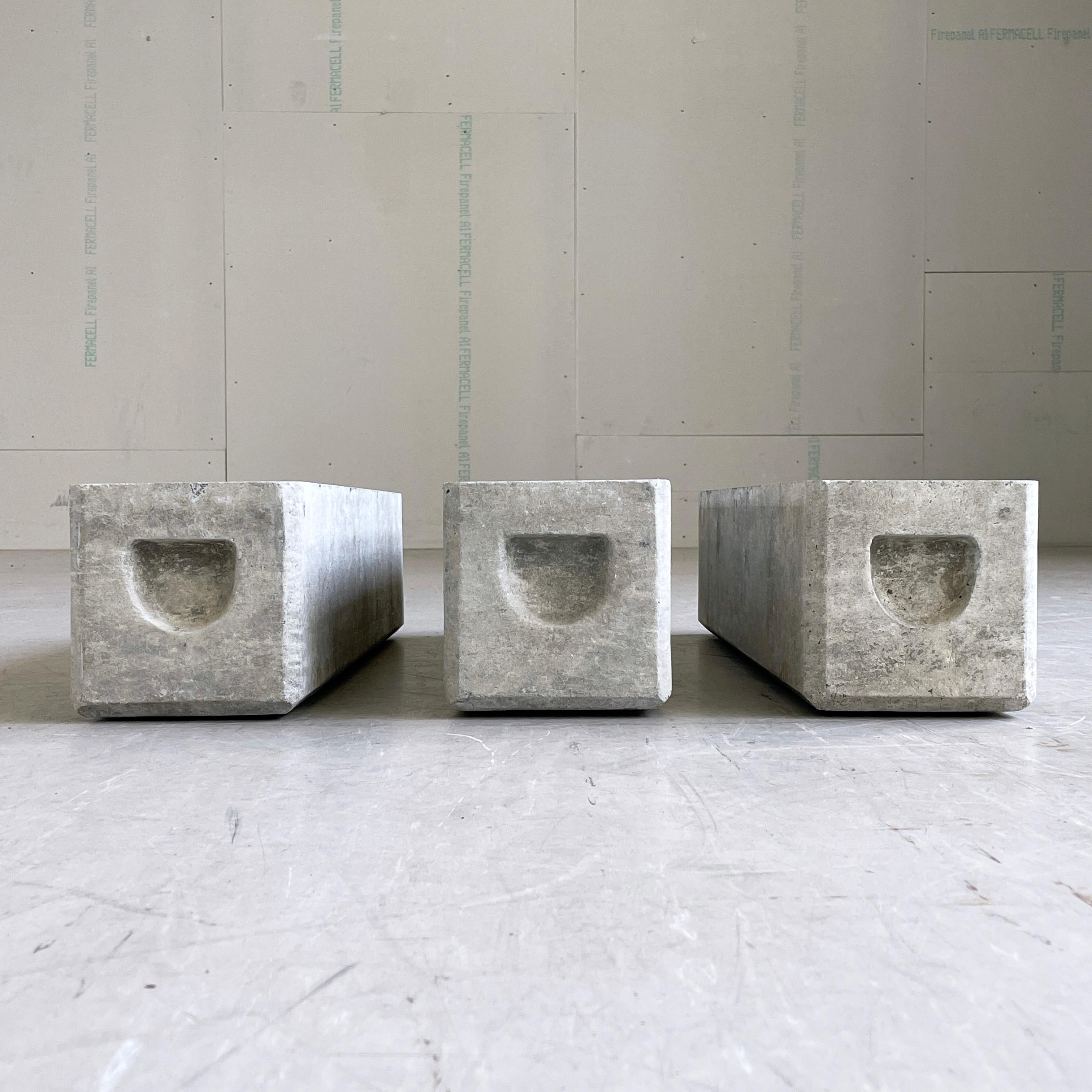 Set of 3 1950's minimalist planter by Swiss designer, Willy Guhl for Eternit AG 1