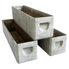 Set of 3 1950's minimalist planter by Swiss designer, Willy Guhl for Eternit AG