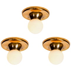 Set of 3 1960s Achille Castiglioni 'LIGHT BALL' Wall or Ceiling Lamps for Flos