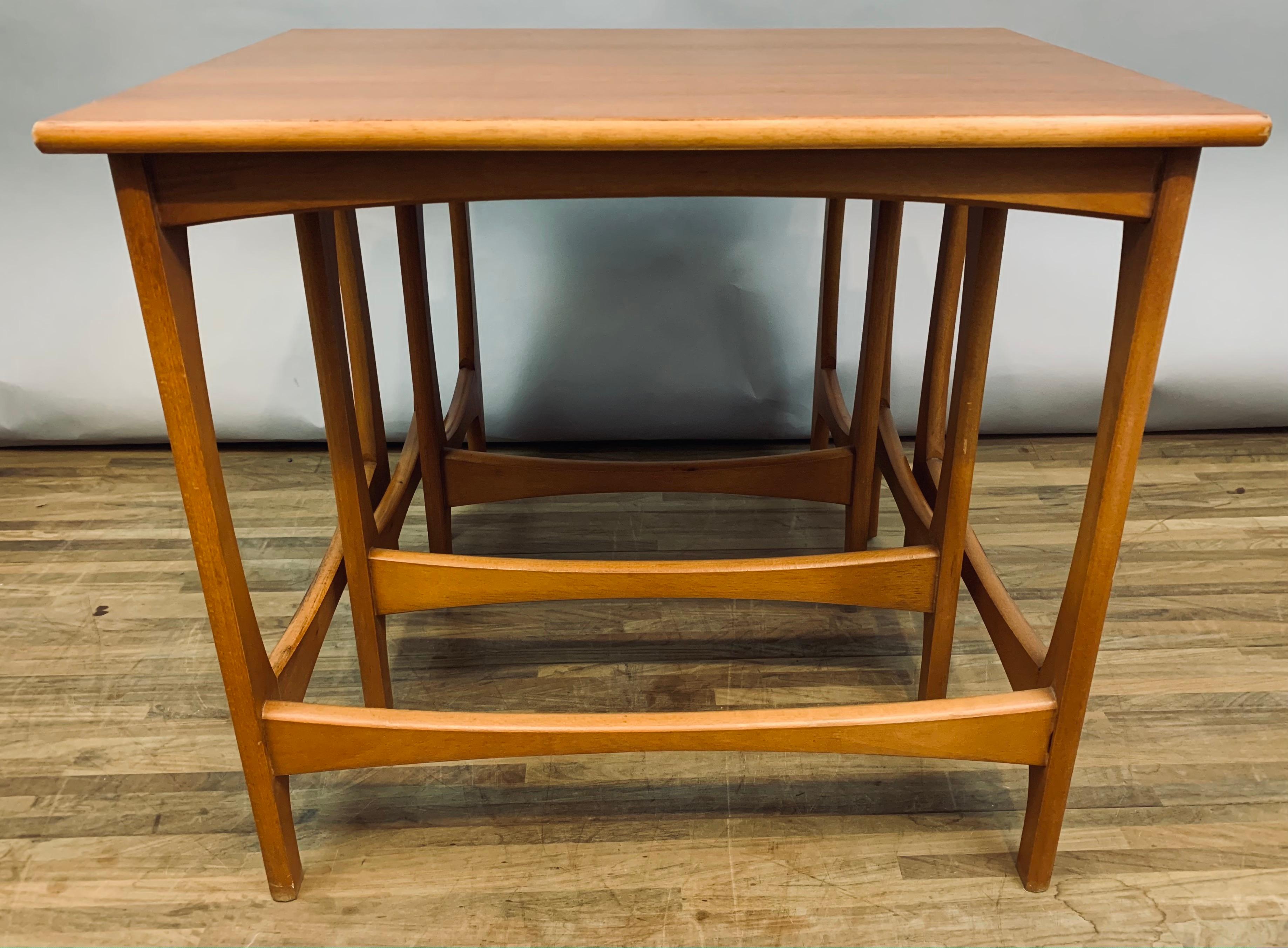 Set of 3 1960s Mid-Century Vintage English Stackable Teak Nest of Tables 2