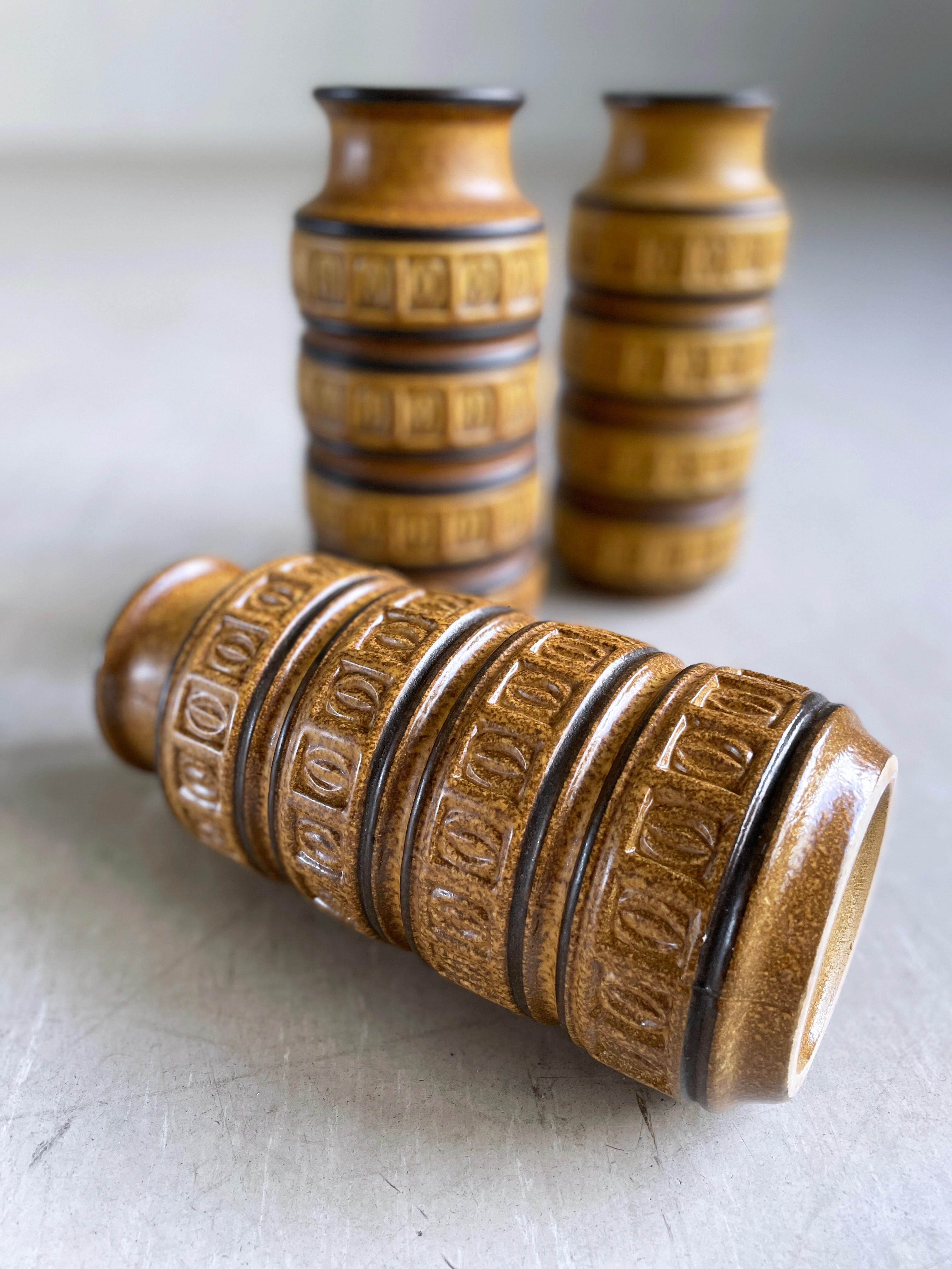 Set di 3 vasi in ceramica di Scheurich Keramik della Germania occidentale degli anni '60 268-23 in vendita 5