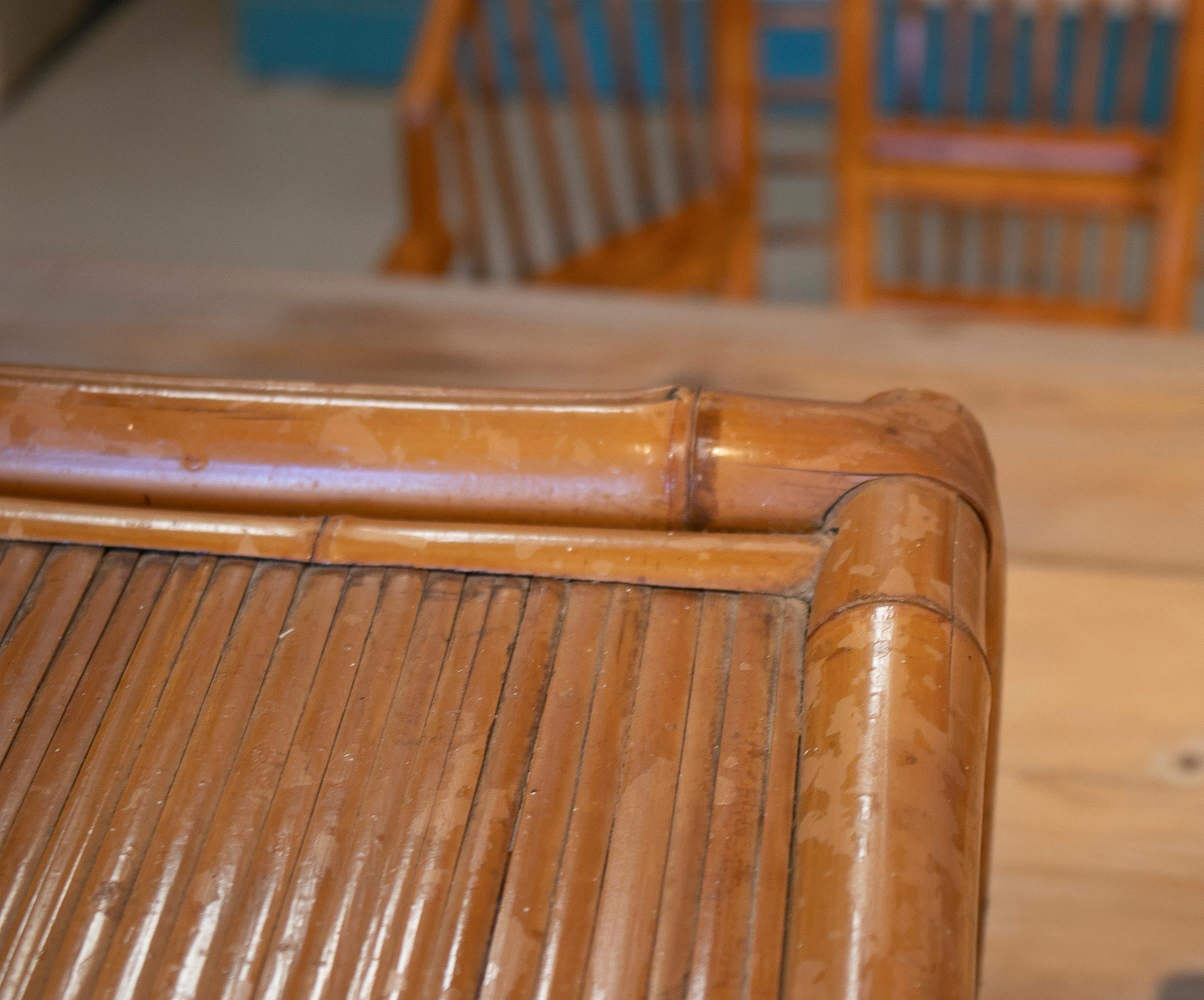 Set of 3 1970s Chinese Hand Woven Bamboo Nesting Tables 6