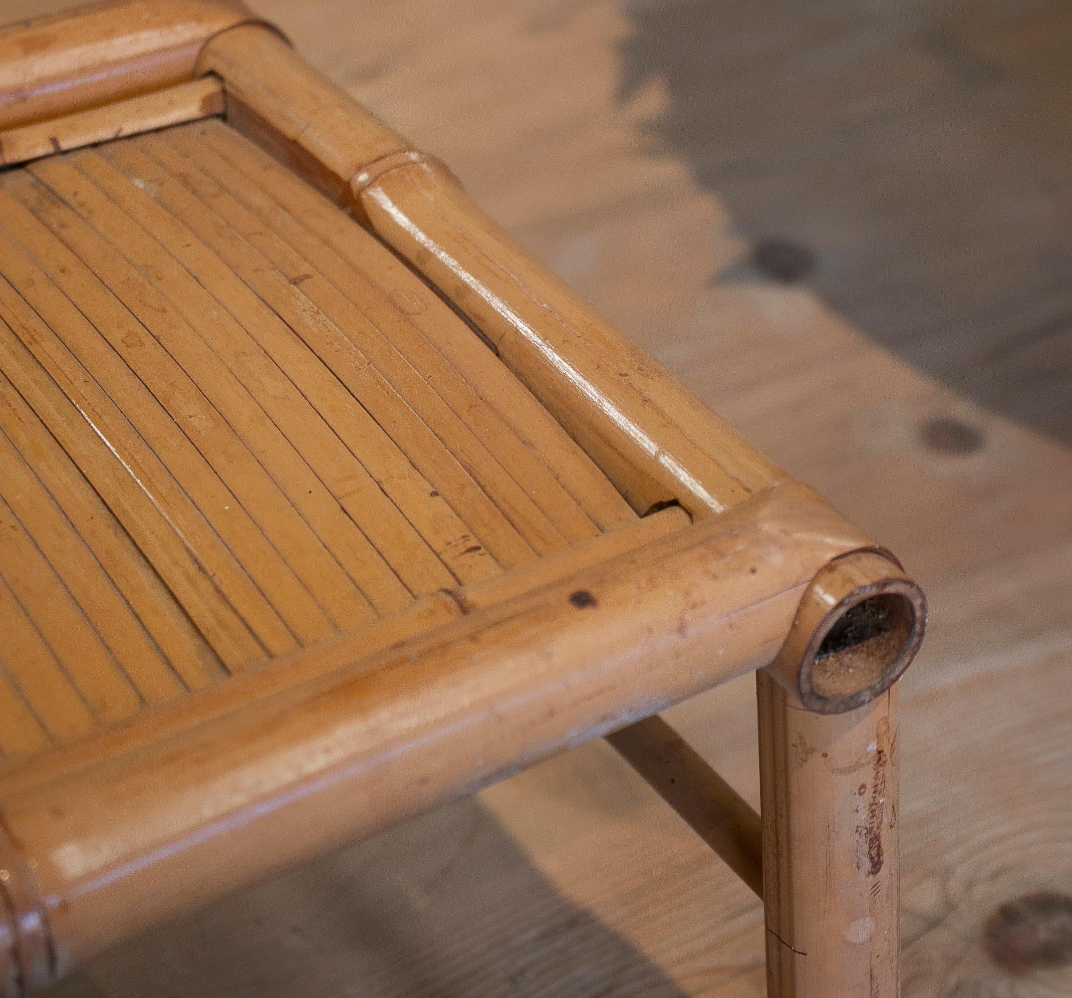 Set of 3 1970s Chinese Hand Woven Bamboo Nesting Tables 11