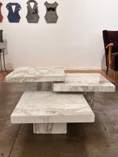 Set of 3 1970’s Italian Calacatta Coffee Tables