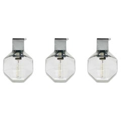Set of 3 1970s Modernist Wall or Ceiling Lamps by Motoko Ishii for Staff