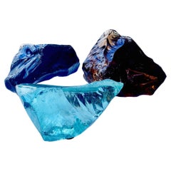 Set di 3 rocce in vetro di Murano degli anni '70 attribuite a Fontana Arte