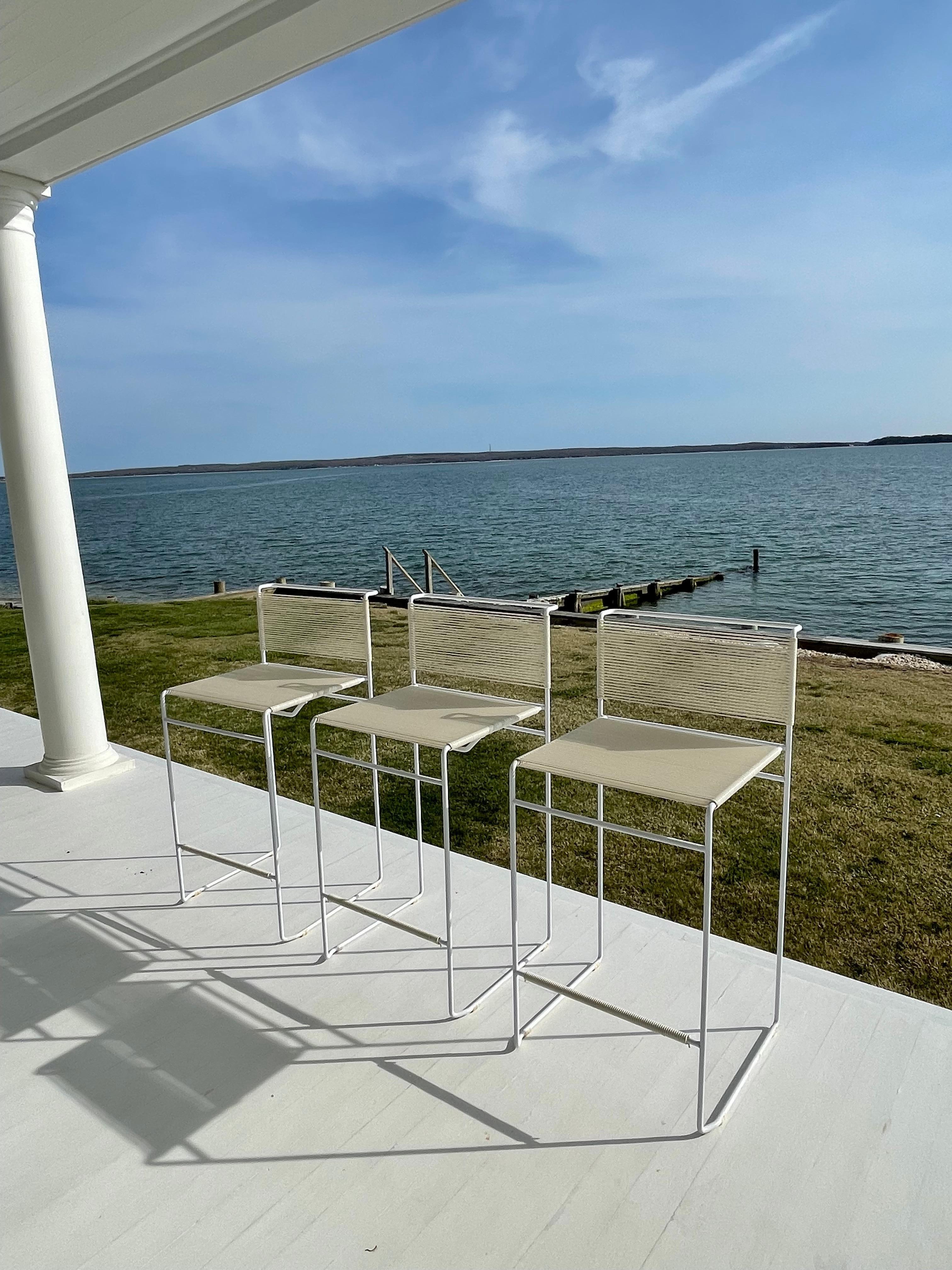 Set of 3 1970s Spaghetti Bar Stools designed by Giandomenico Belotti by Flyline For Sale 3