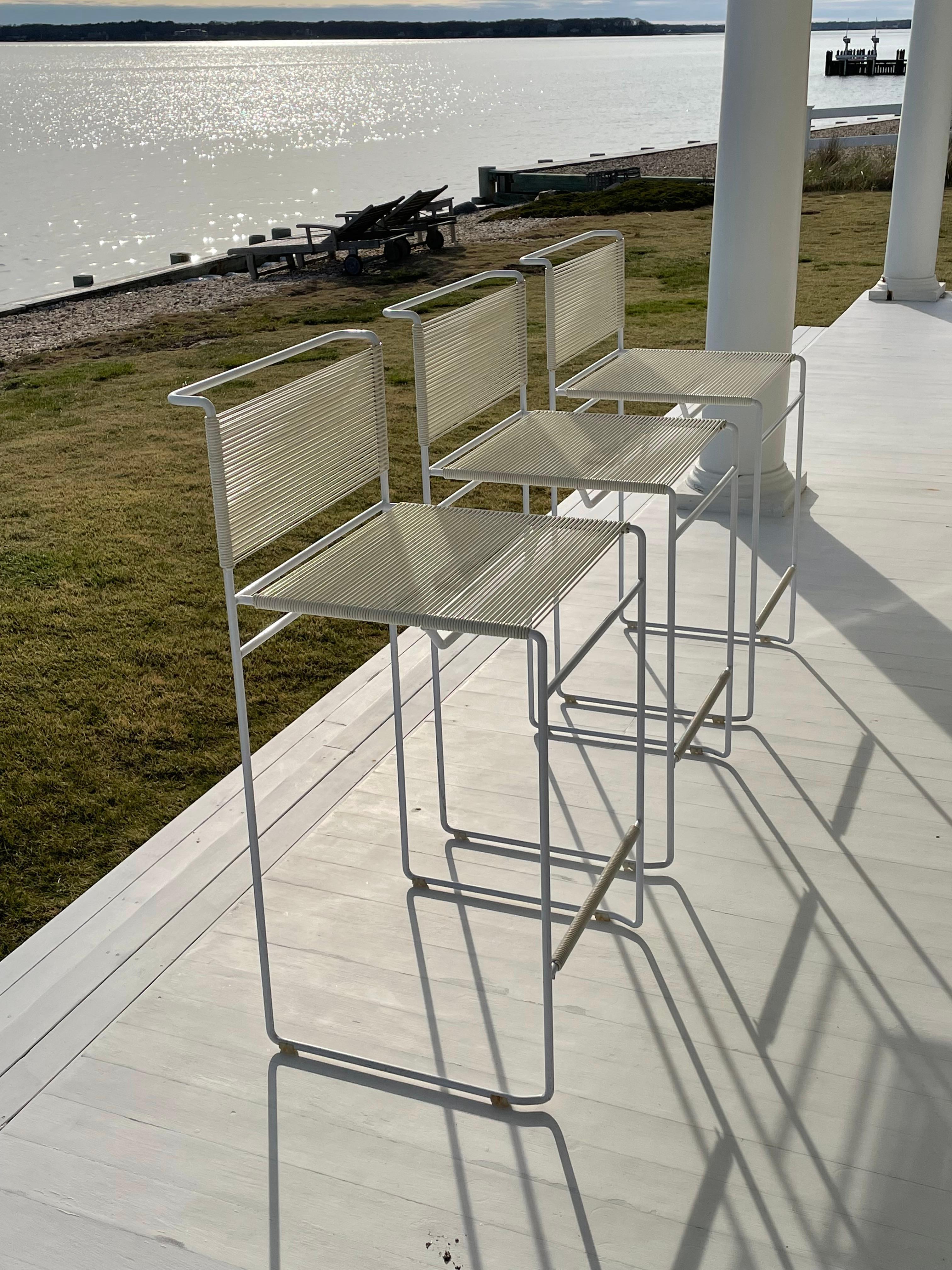 Set of 3 1970s Spaghetti Bar Stools designed by Giandomenico Belotti by Flyline For Sale 5