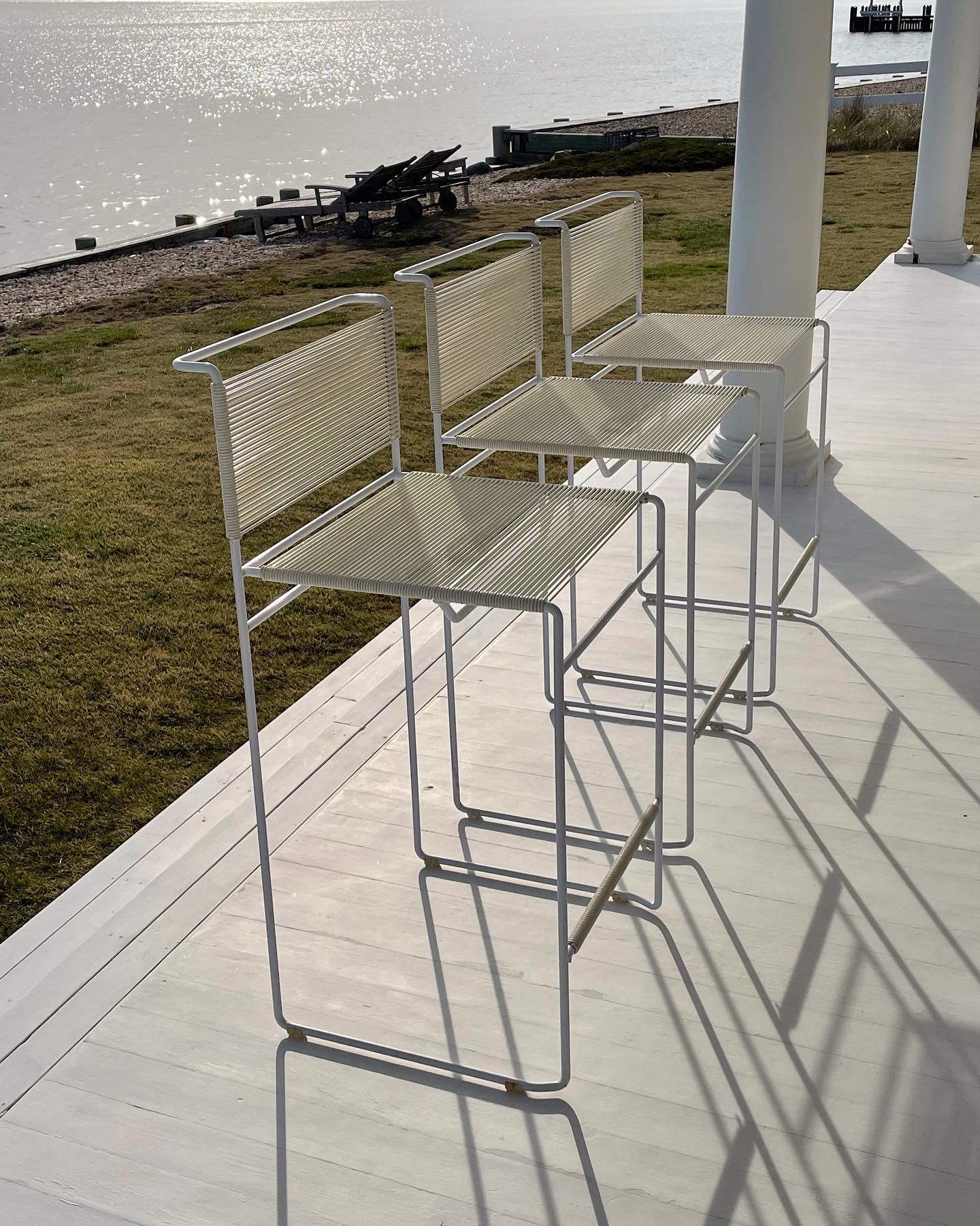 Set of 3 1970s Spaghetti Bar Stools designed by Giandomenico Belotti by Flyline For Sale 7