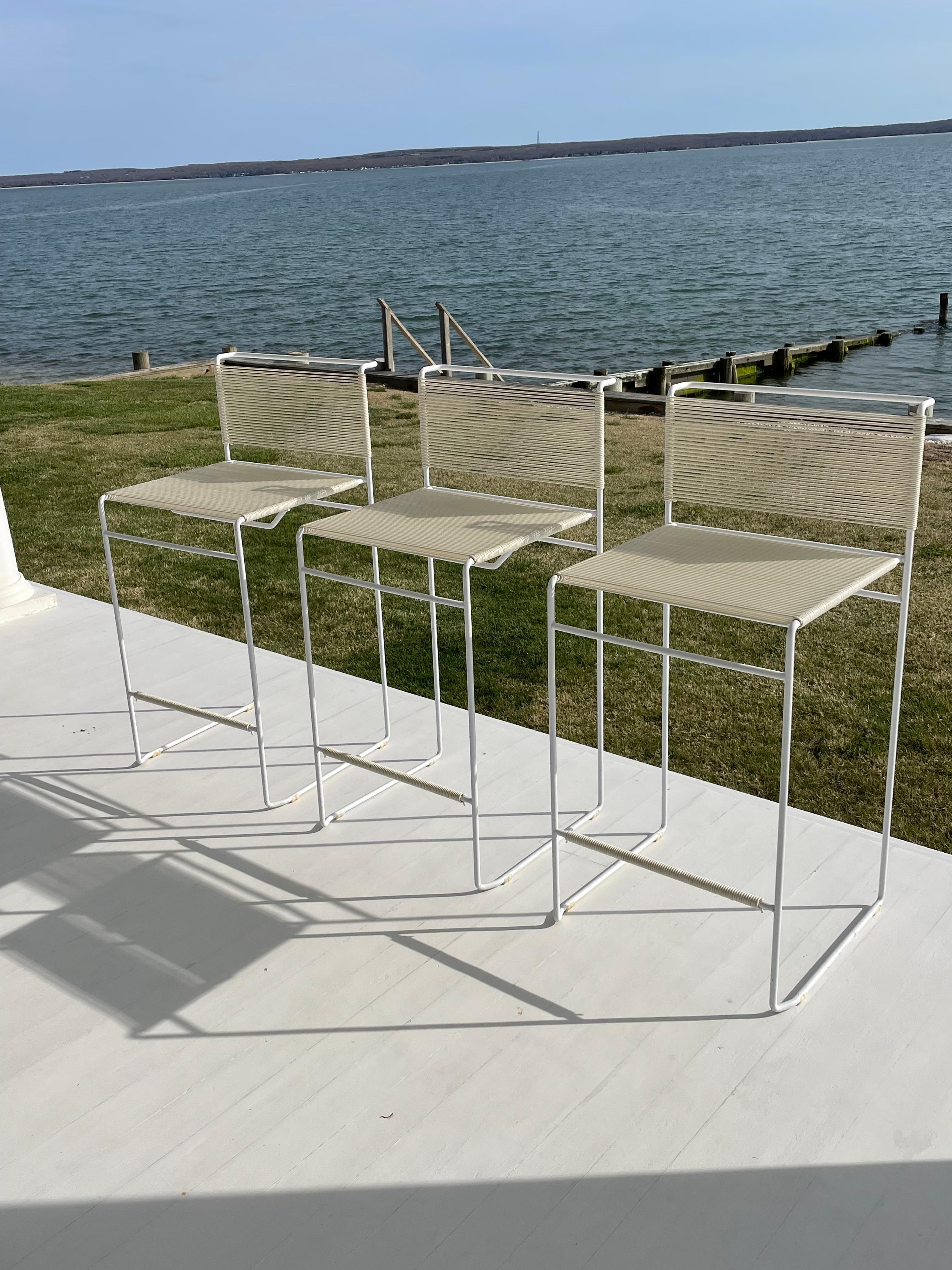 20th Century Set of 3 1970s Spaghetti Bar Stools designed by Giandomenico Belotti by Flyline For Sale
