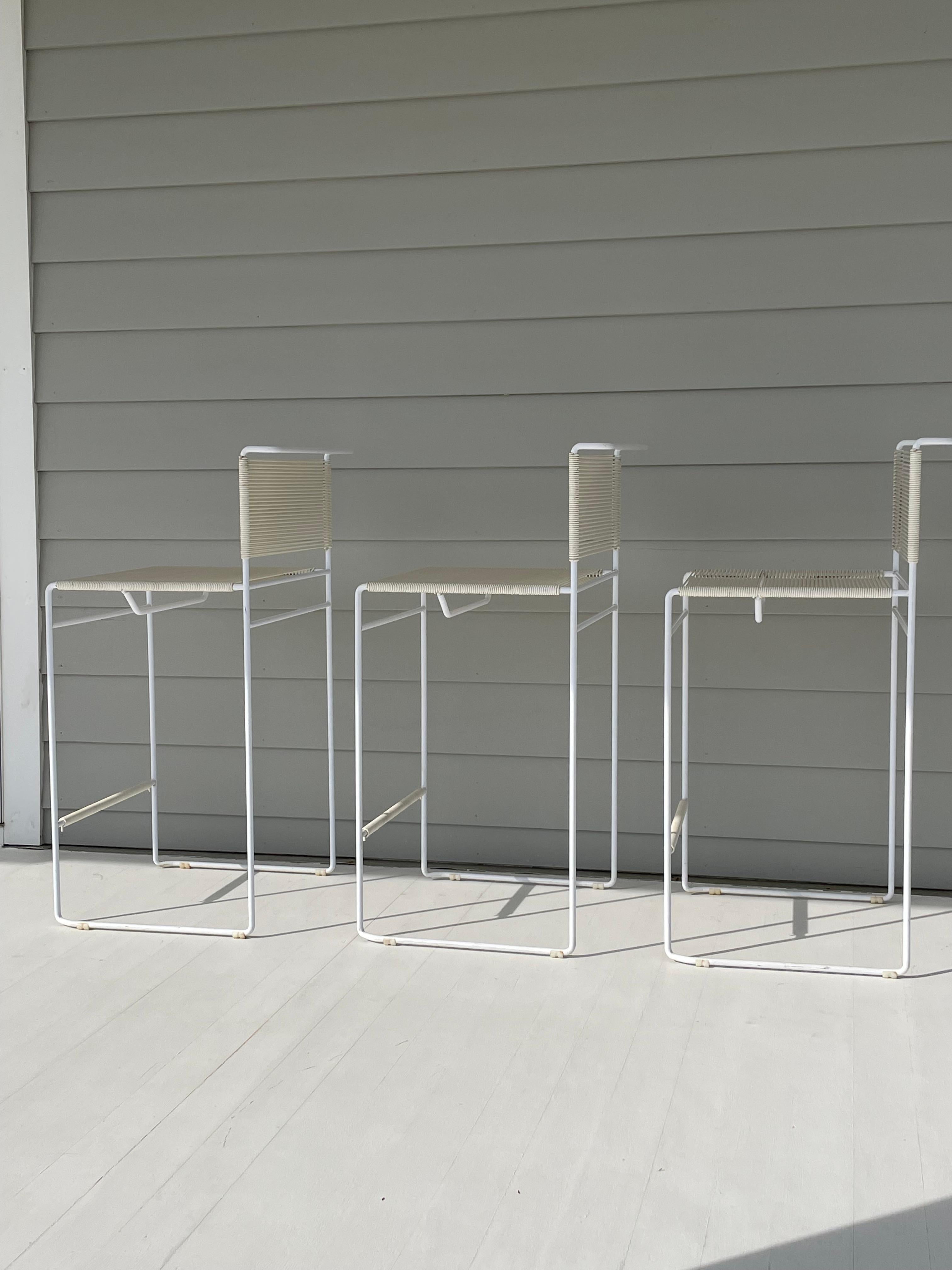 Set of 3 1970s Spaghetti Bar Stools designed by Giandomenico Belotti by Flyline For Sale 1