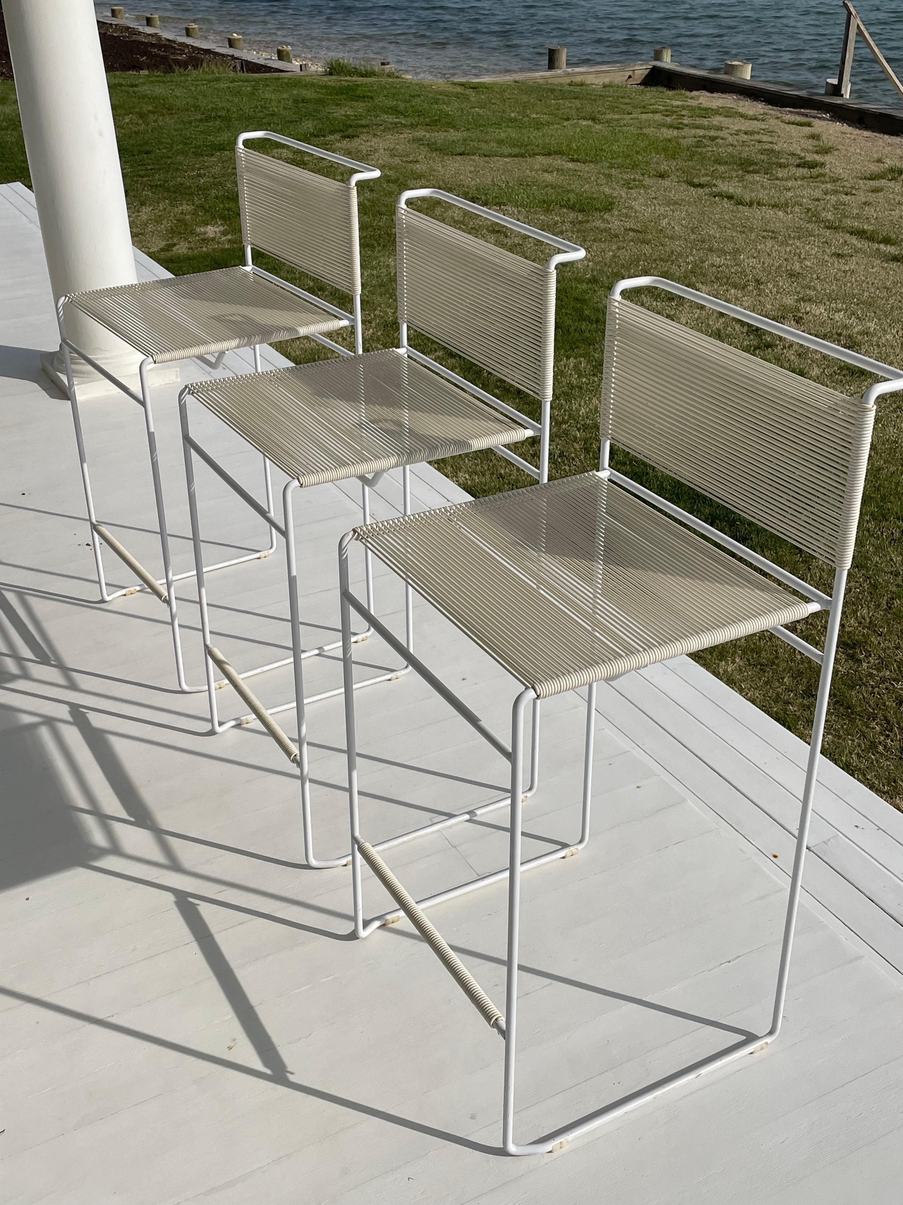 Set of 3 1970s Spaghetti Bar Stools designed by Giandomenico Belotti by Flyline For Sale 2