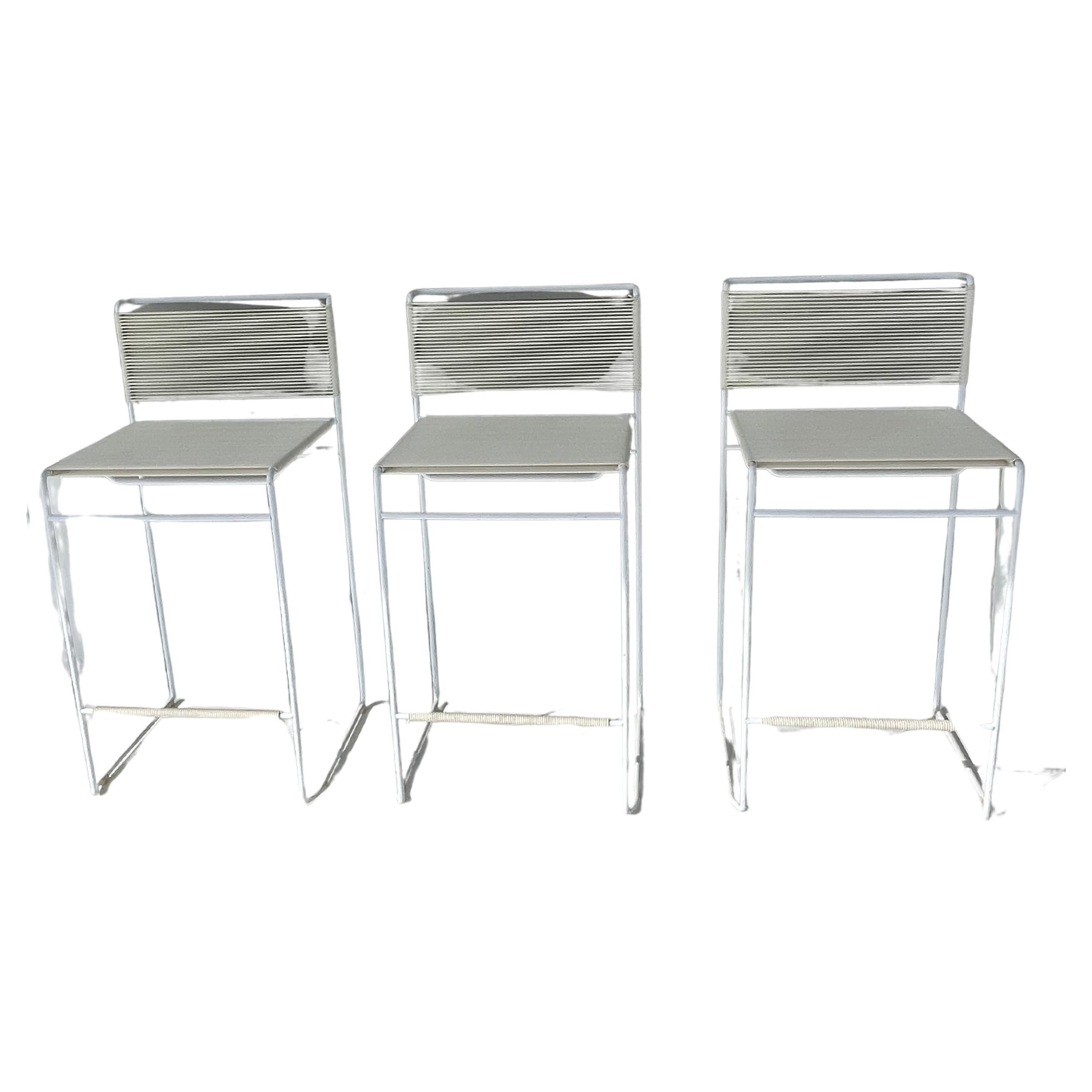 Ensemble de 3 tabourets de bar spaghetti des années 1970 conçus par Giandomenico Belotti par Flyline