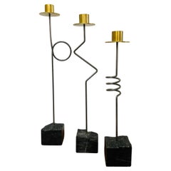 Set of 3 1980s Swedish Kräsen Ikea Face Candle Holders by Ehlén Johansson