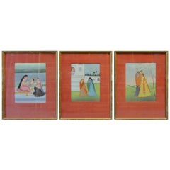 Set of 3 19th Century Indian Drawings