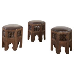 Set of 3 19th century Moorish stools by Liberty