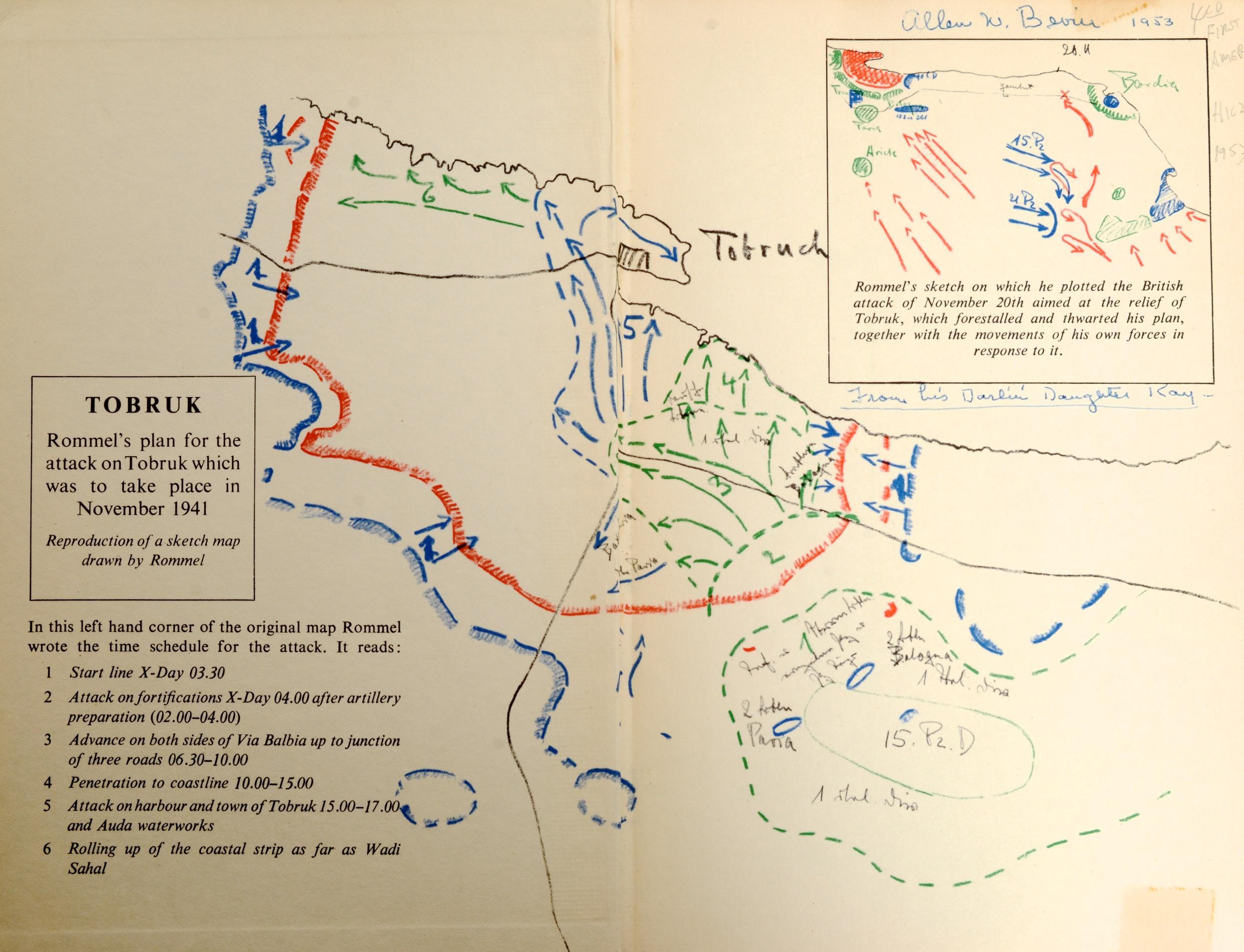 1. The Rommel Papers edited by B.H. Liddell Hart, with the assistance of Lucie-Maria Rommel, Manfred Rommel and Fritz Bayerlein. Harcourt, Brace and Company, New York, 1953. Stated First American Edition hardcover with dust jacket. 22 maps, 2 large