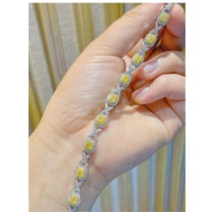 Set of 3 - 2 Yellow Diamond Bracelets and 1 Earring