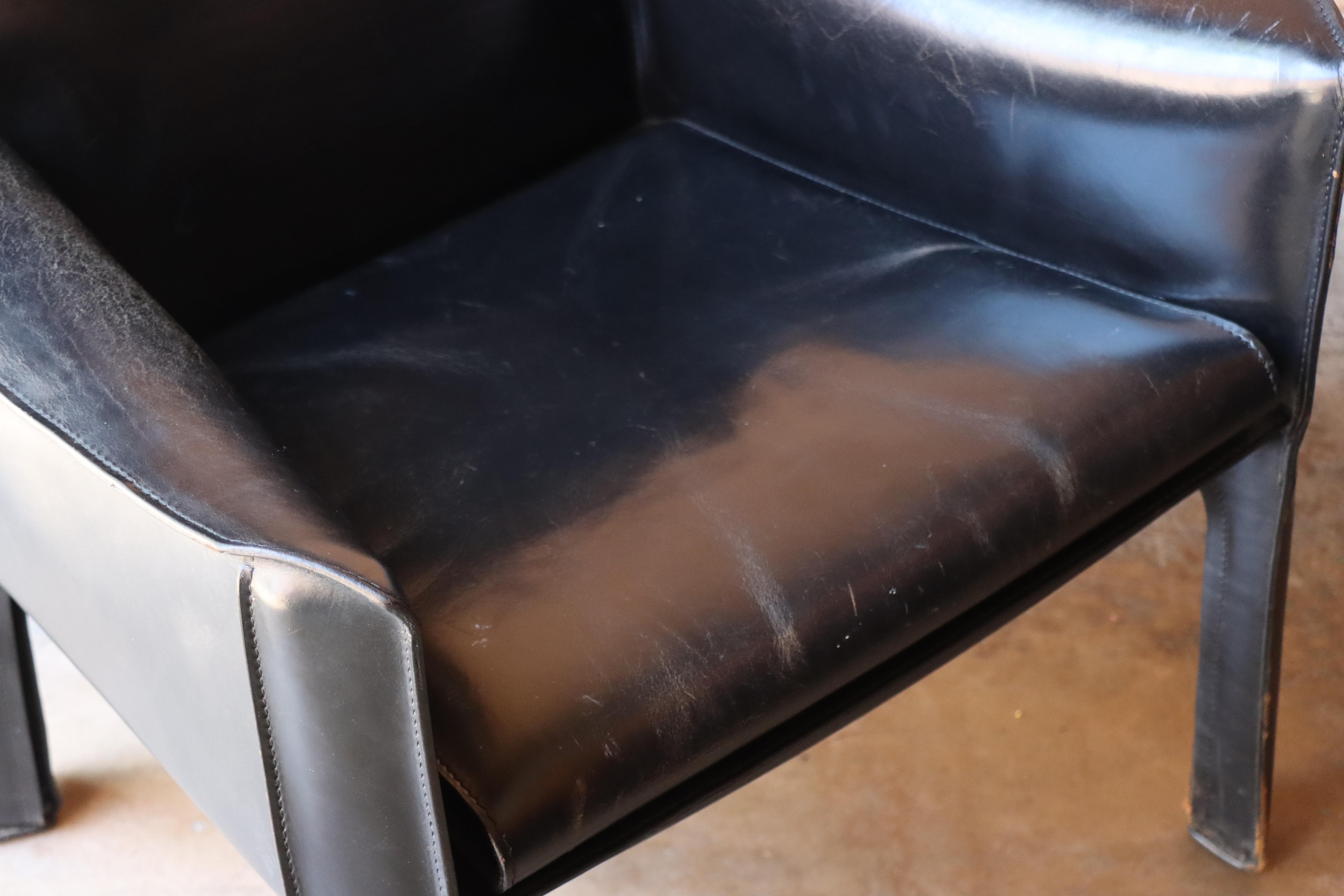 Set of 3 ‘414 Cab Lounge’ Chairs Designed by Mario Bellini for Cassina, c. 1970s For Sale 3