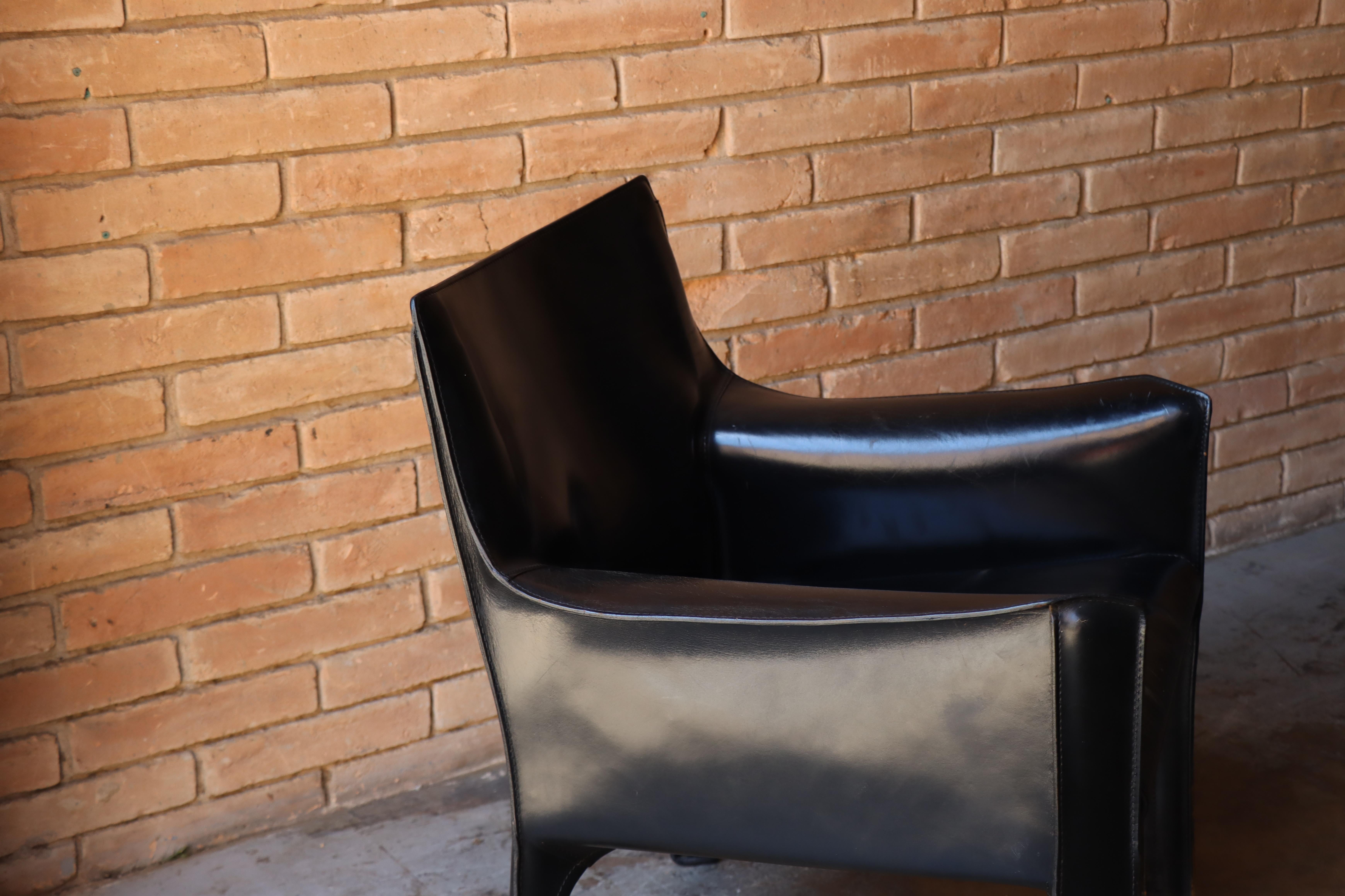 Set of 3 ‘414 Cab Lounge’ Chairs Designed by Mario Bellini for Cassina, c. 1970s For Sale 2