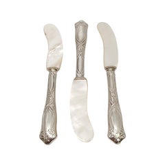 Set von 3 800er Silber Perlmutt-Klinge Kaviarmesser #18253