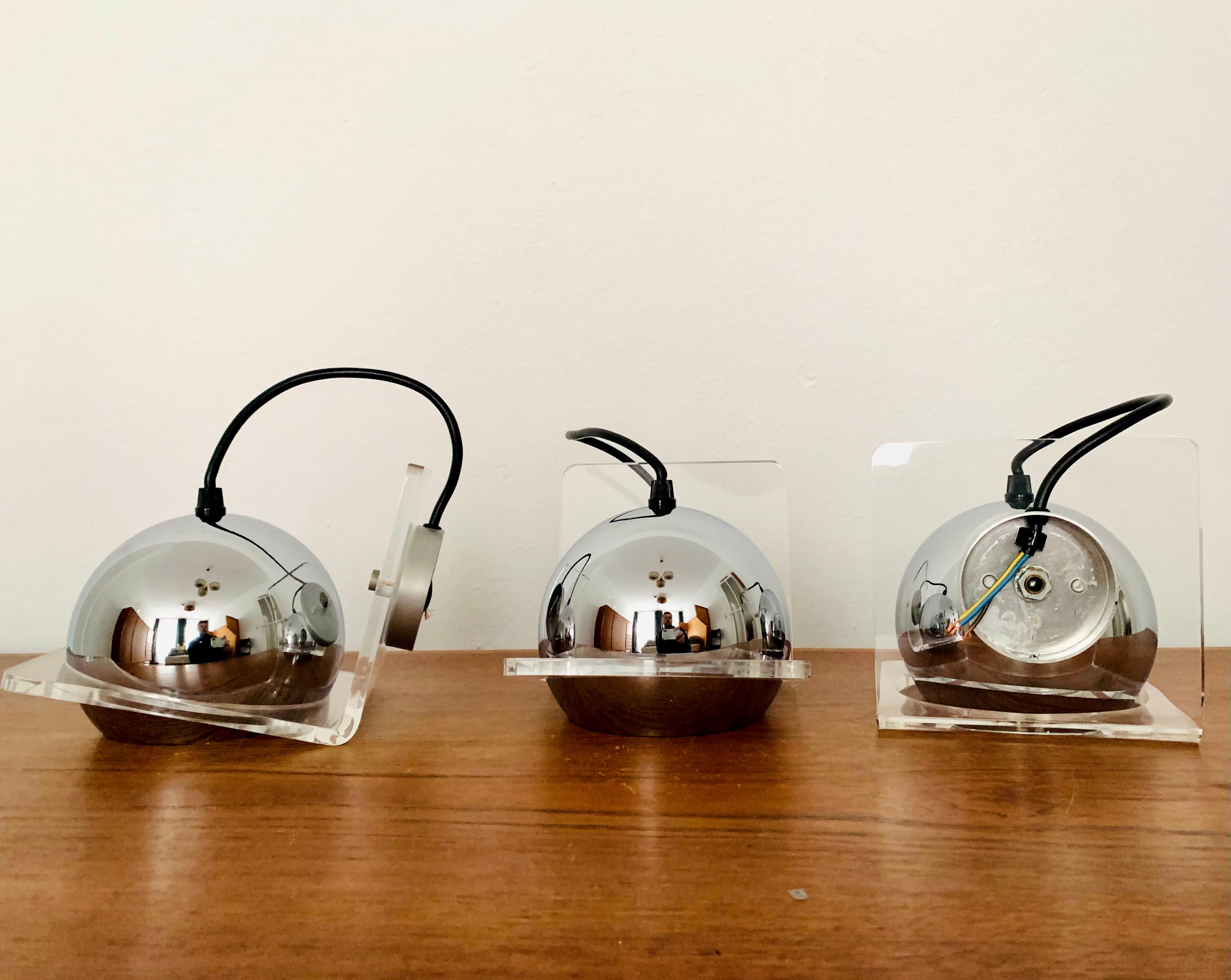 Set of 3 Acrylic Wall Lamps from Staff For Sale 7