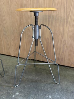 Set of 3 Adjustable Barstools by Jeff Covey – Industrial Modern Elegance