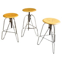 Set aus 3 verstellbaren barhockern von Jeff Covey - Industrielle moderne Eleganz