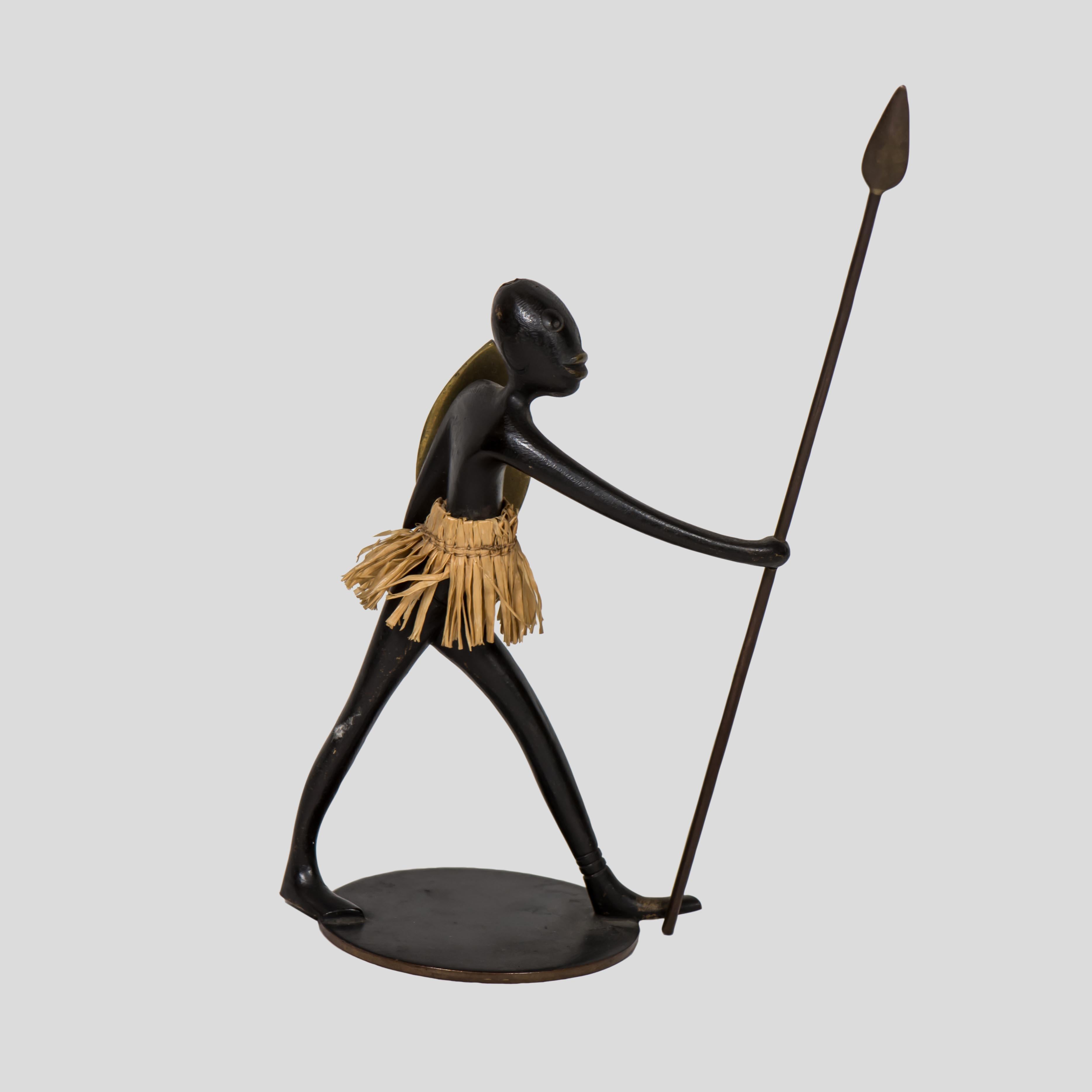 Set of 3 African Warriors Sculptures by Franz Hagenauer 6