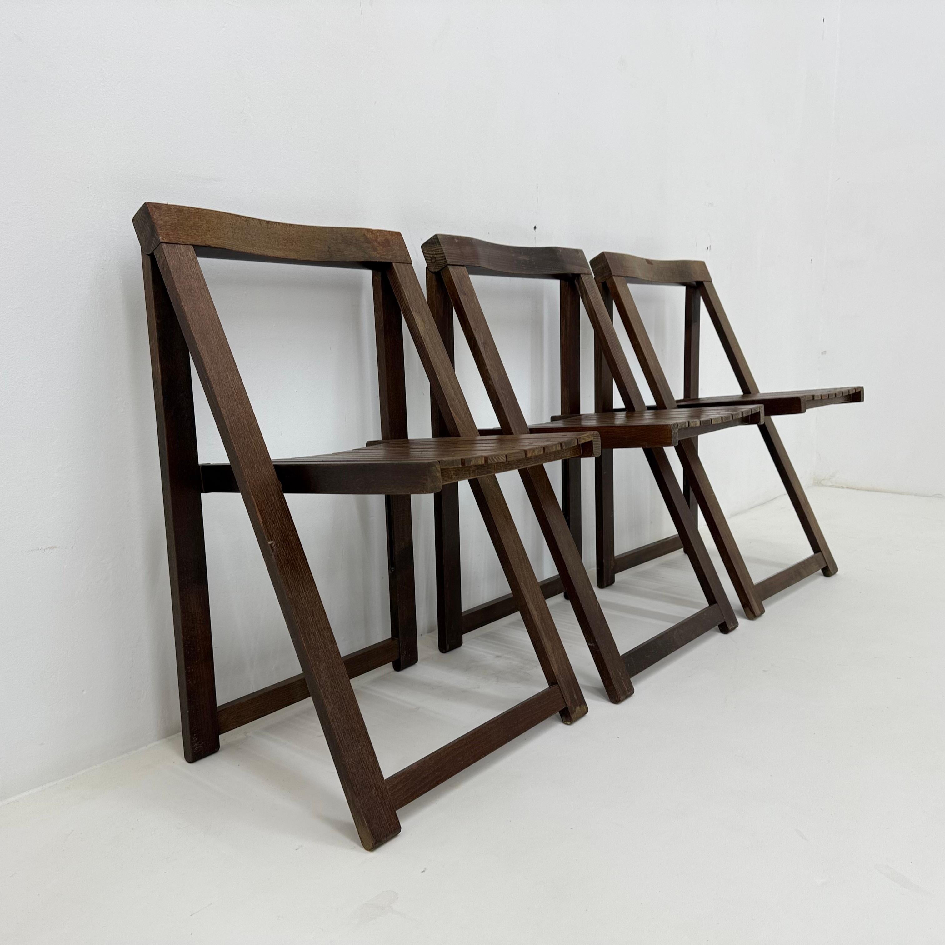 3 Klappstühle aus Holz von Aldo Jacober für Alberto Bazzani, 1960er Jahre im Angebot 5