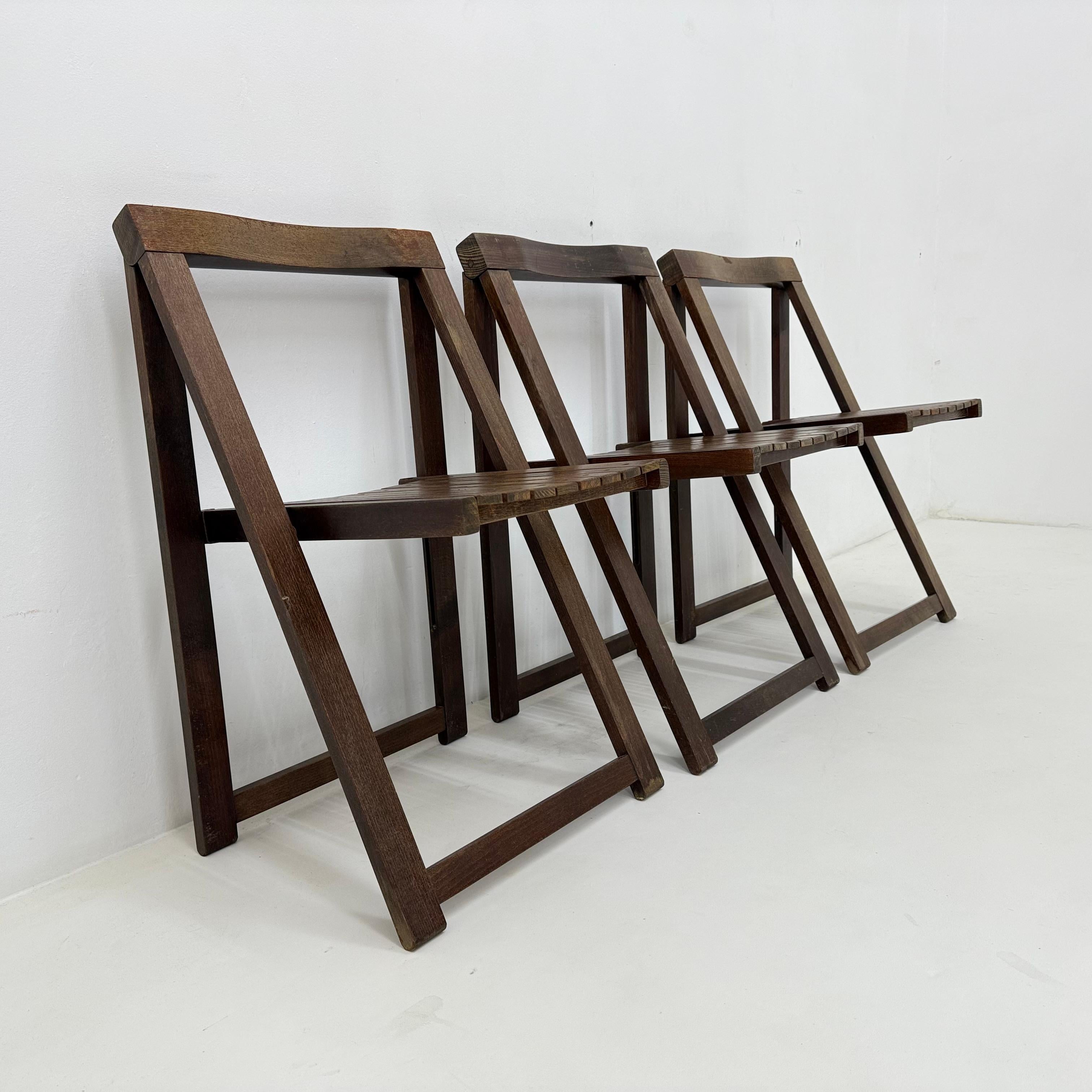 3 Klappstühle aus Holz von Aldo Jacober für Alberto Bazzani, 1960er Jahre im Angebot 6