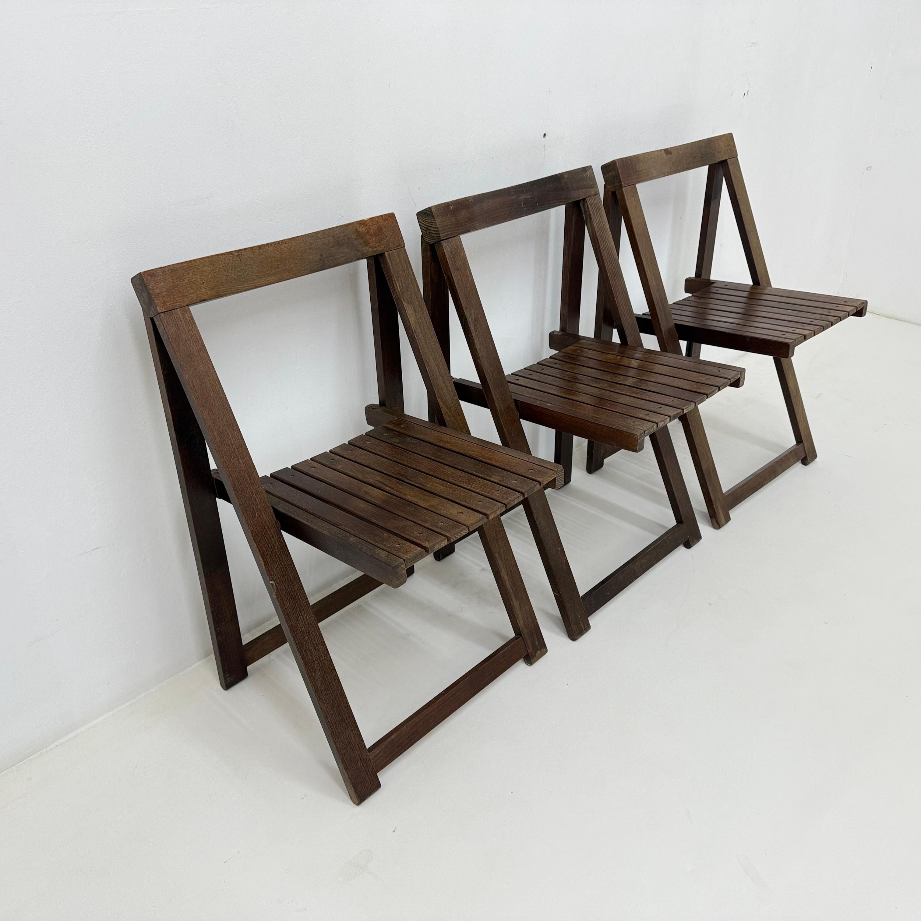 3 Klappstühle aus Holz von Aldo Jacober für Alberto Bazzani, 1960er Jahre im Angebot 7
