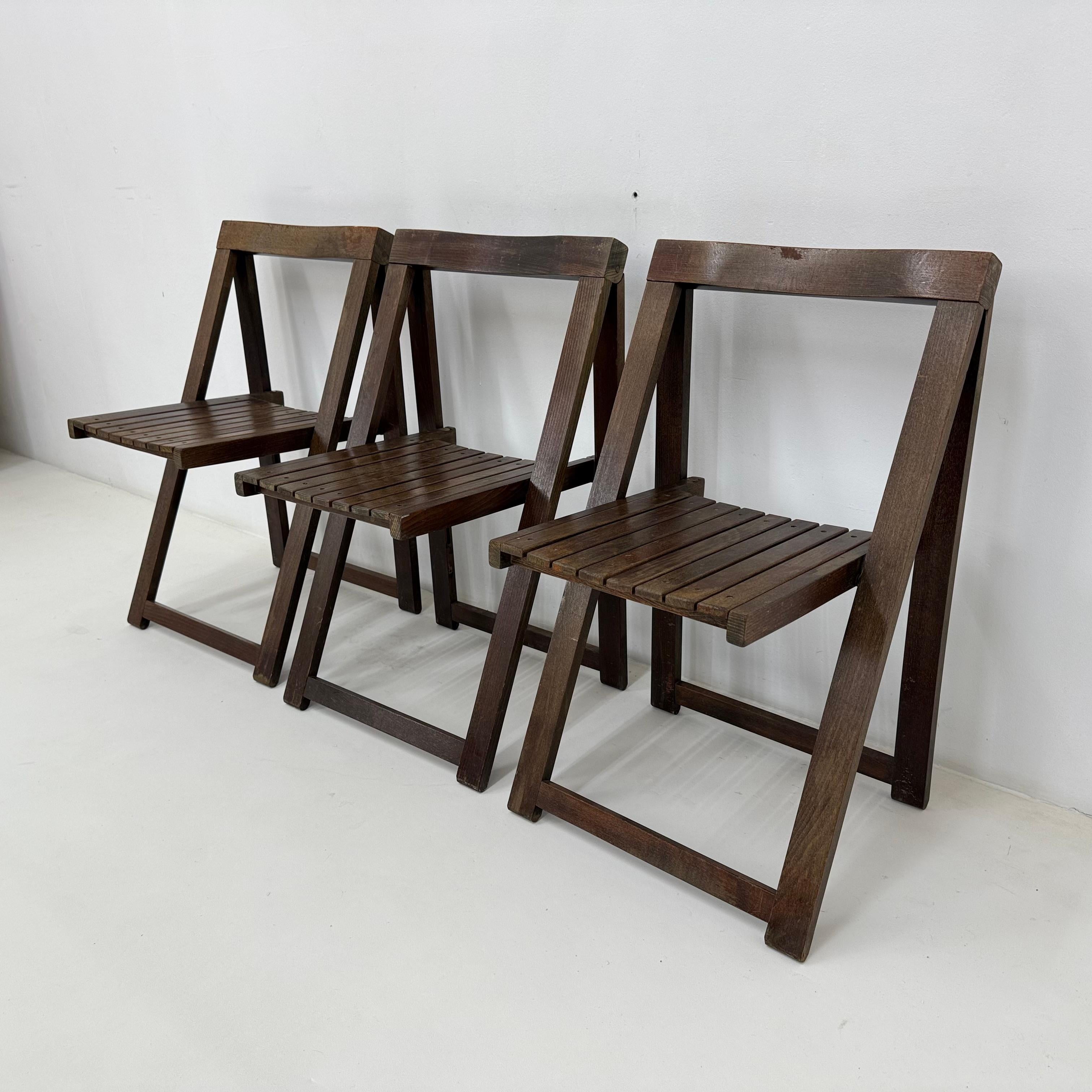 3 Klappstühle aus Holz von Aldo Jacober für Alberto Bazzani, 1960er Jahre im Angebot 15