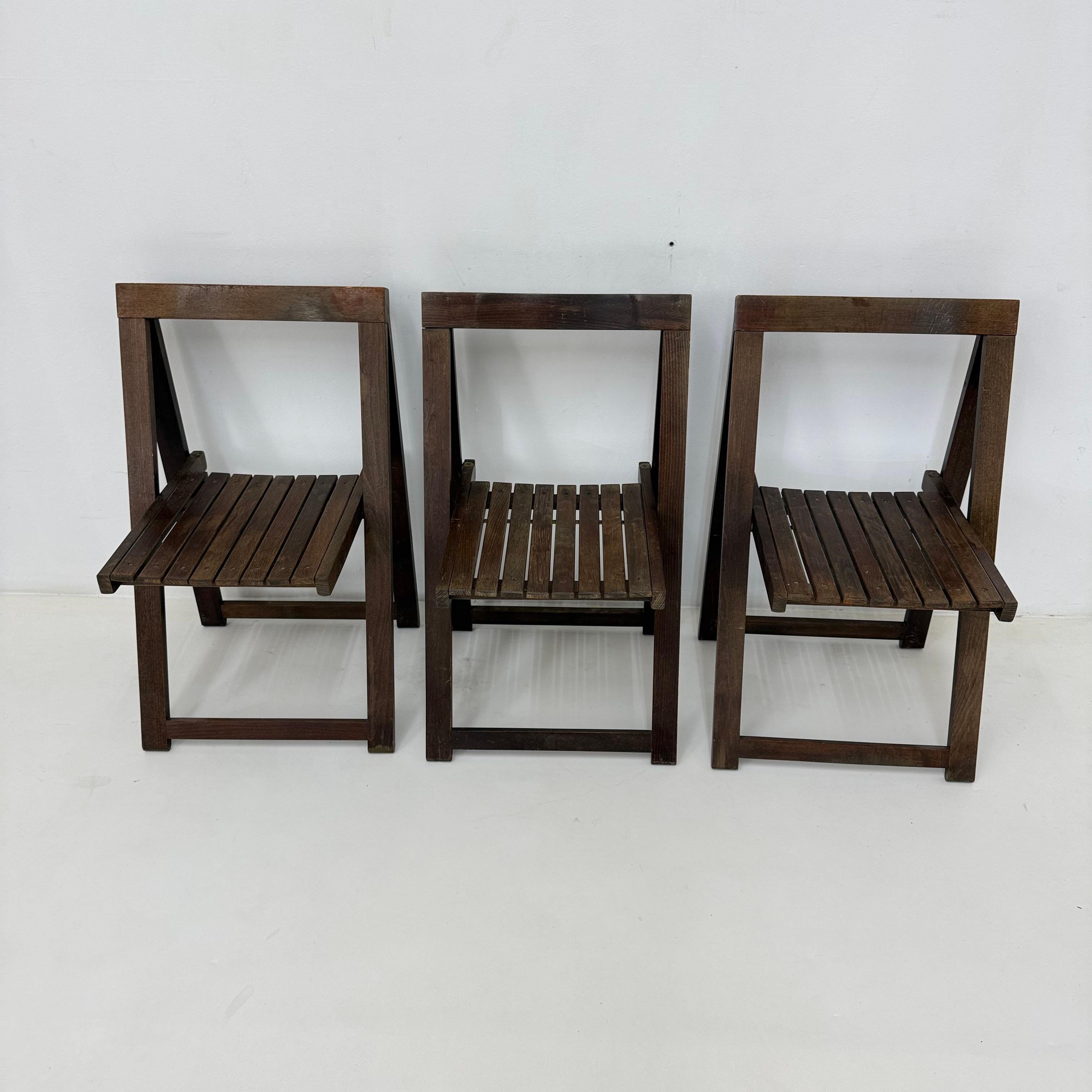 3 Klappstühle aus Holz von Aldo Jacober für Alberto Bazzani, 1960er Jahre im Angebot 2