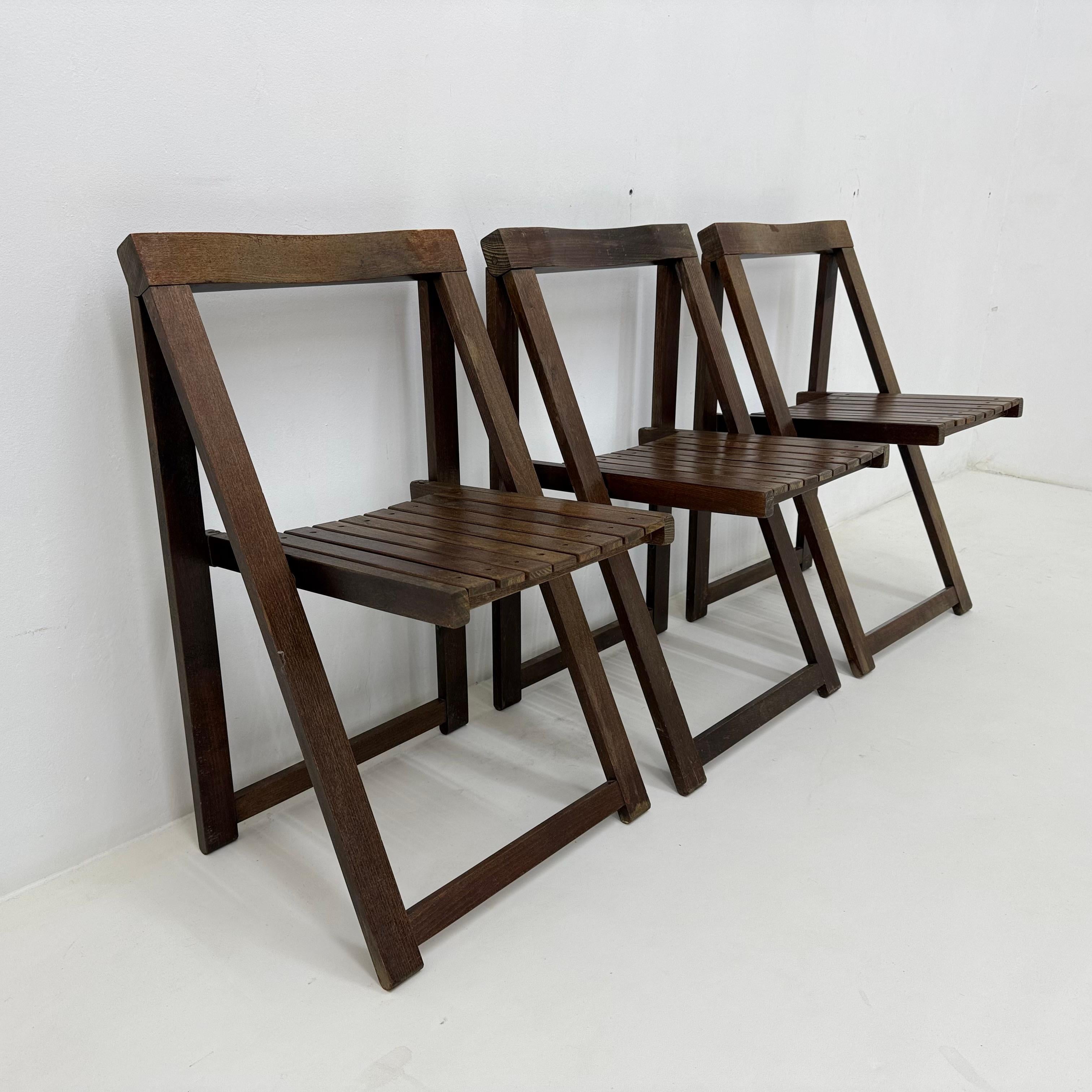 3 Klappstühle aus Holz von Aldo Jacober für Alberto Bazzani, 1960er Jahre im Angebot 4
