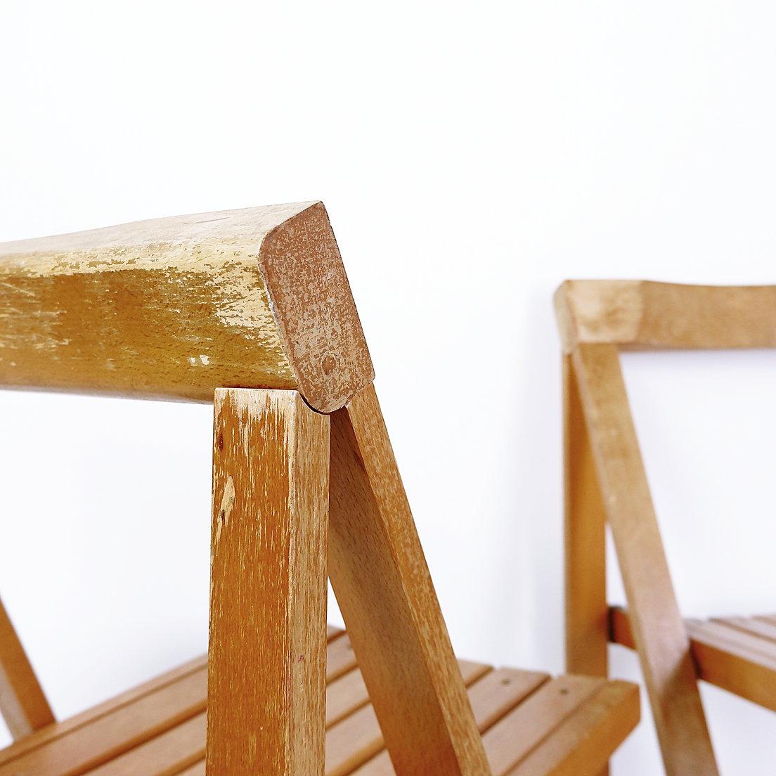 Set of 3 Aldo Jacober & Pierangela d’Aniello ‘Trieste’ folding chairs In Good Condition For Sale In Linkebeek, BE