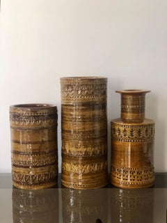 Set of 3 Aldo Londi Bitossi Midcentury Ceramic Vases