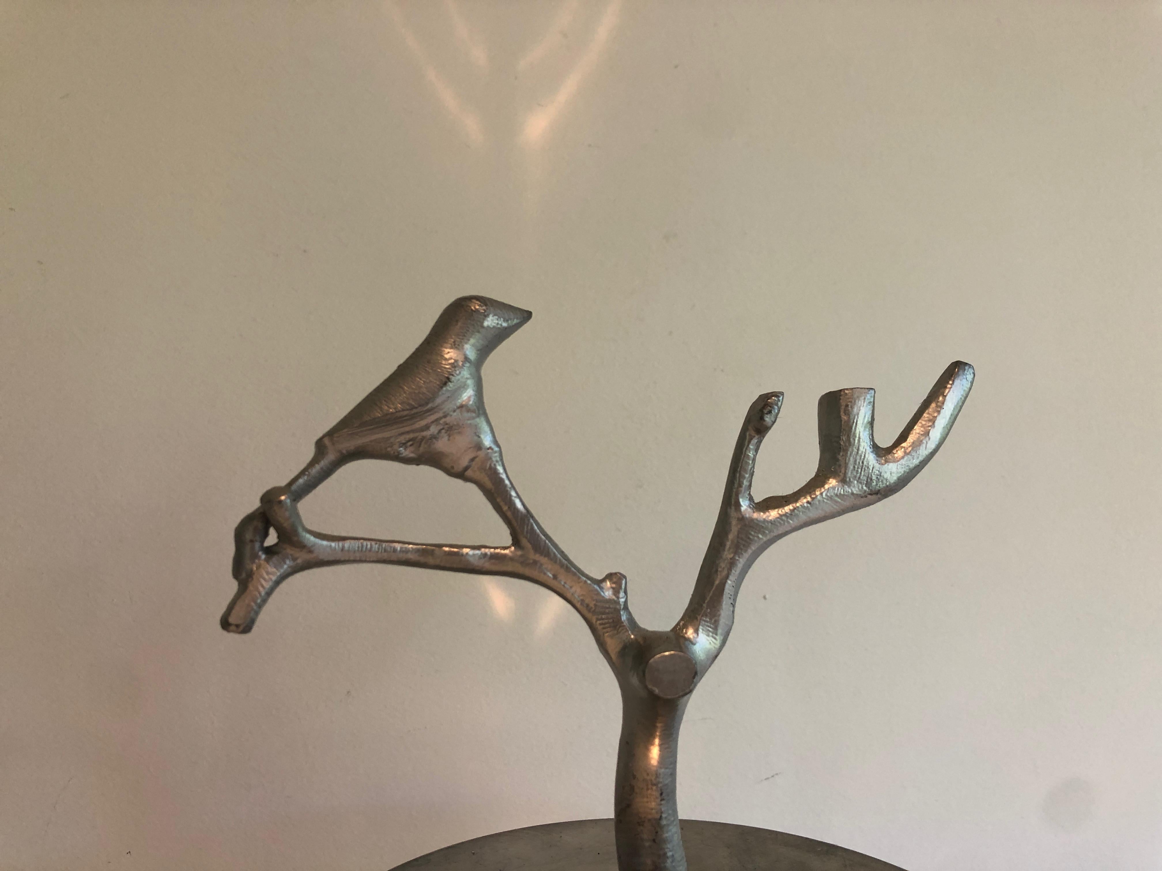 Set of 3 Aluminum Serving Pieces with Birds and Branches For Sale 11