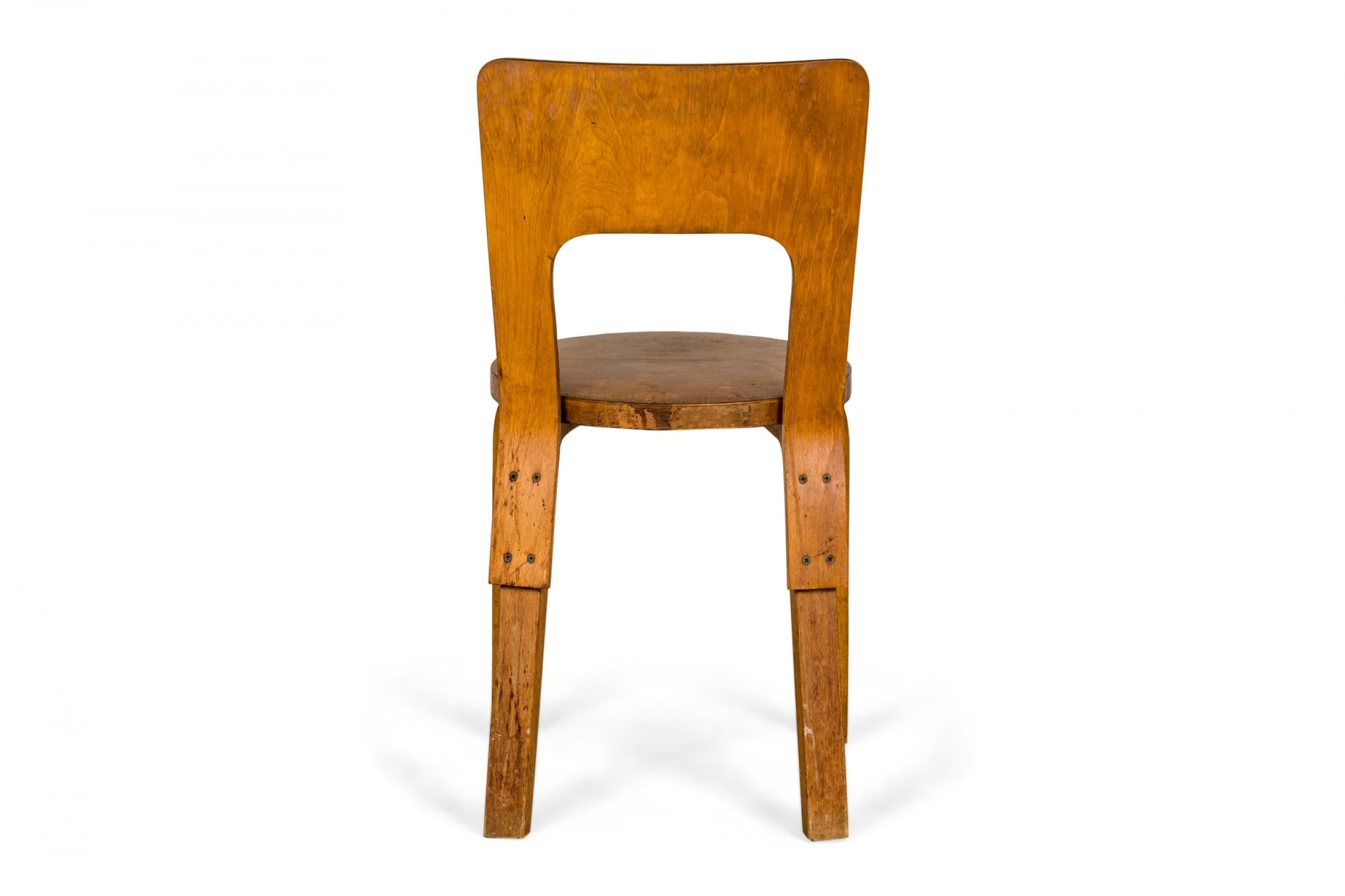 20th Century Set of 3 Alvar Aalto for Artek Finnish Mid-Century Bent Birch Plywood Side Chair