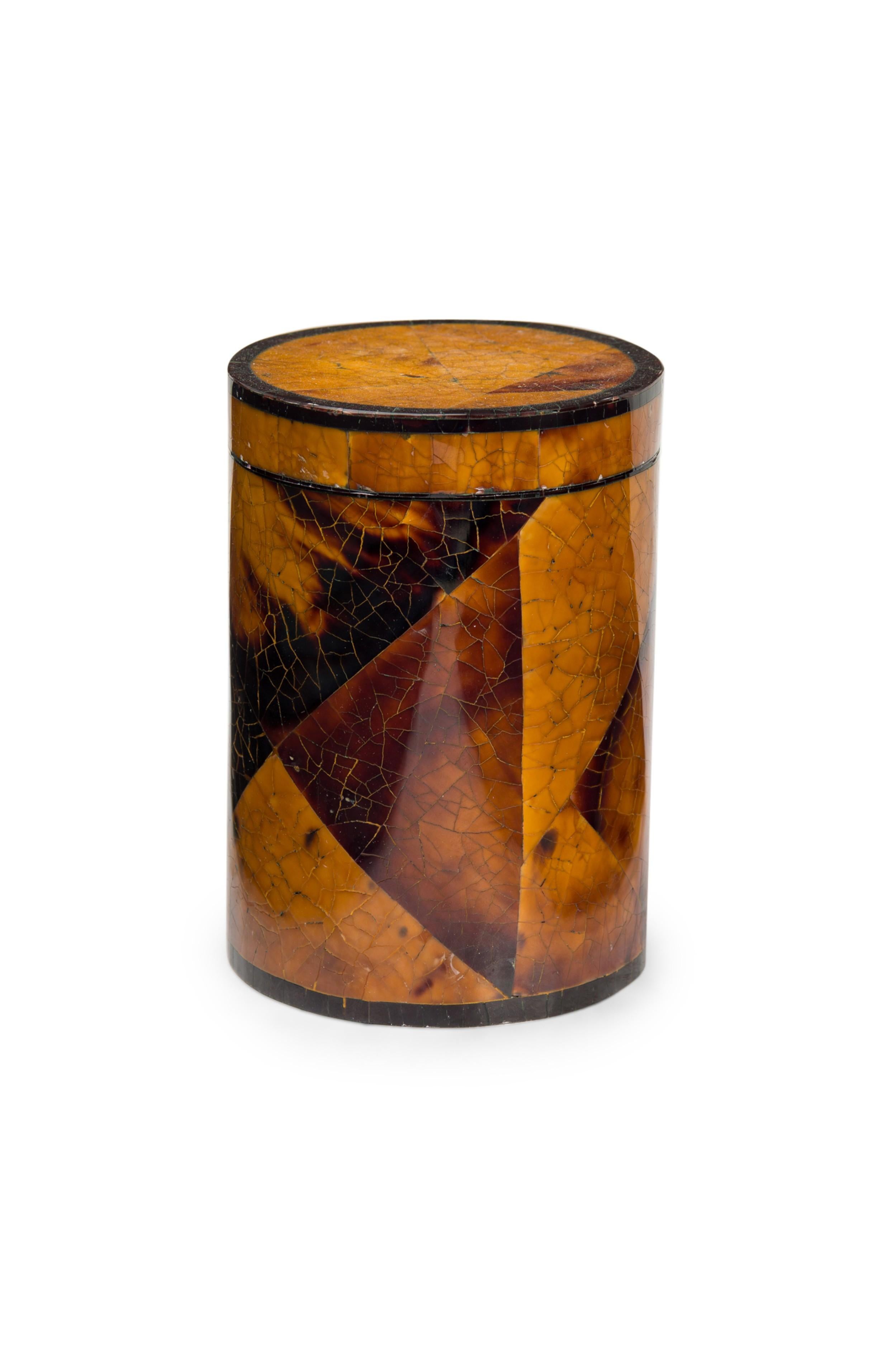 Mid-Century Modern Set de 3 accessoires de bureau AM Contemporary en placage d'oeil de tigre
