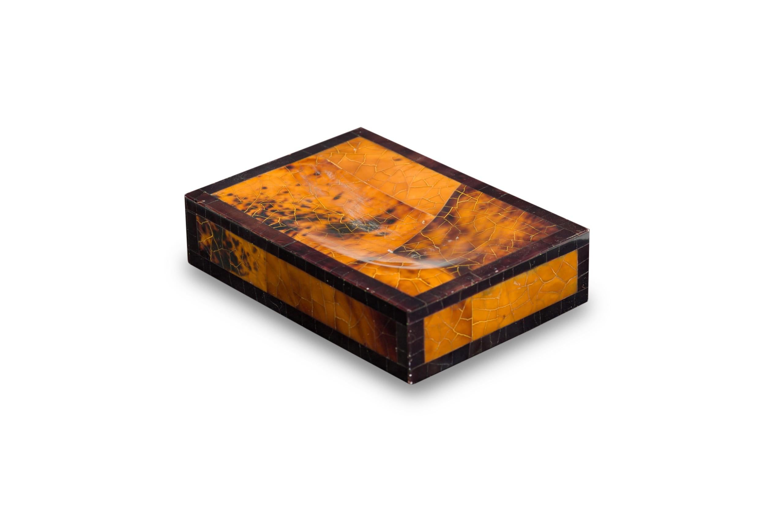 Set de 3 accessoires de bureau AM Contemporary en placage d'oeil de tigre Bon état à Queens, NY