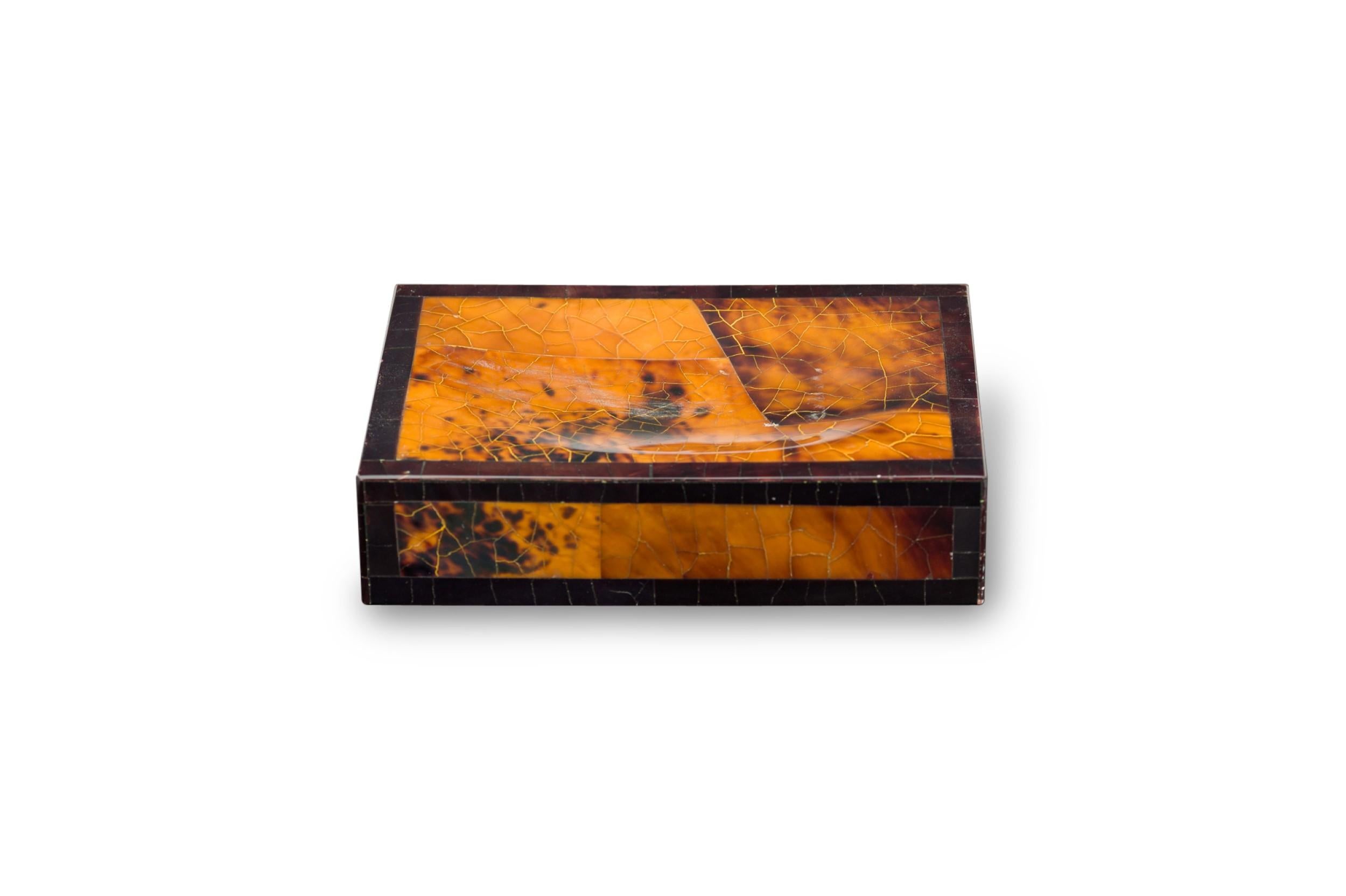 20ième siècle Set de 3 accessoires de bureau AM Contemporary en placage d'oeil de tigre