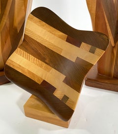 Set of 3 American Modern Abstract Mixed Exotic Wood Sculptures, Paul LaMontagne